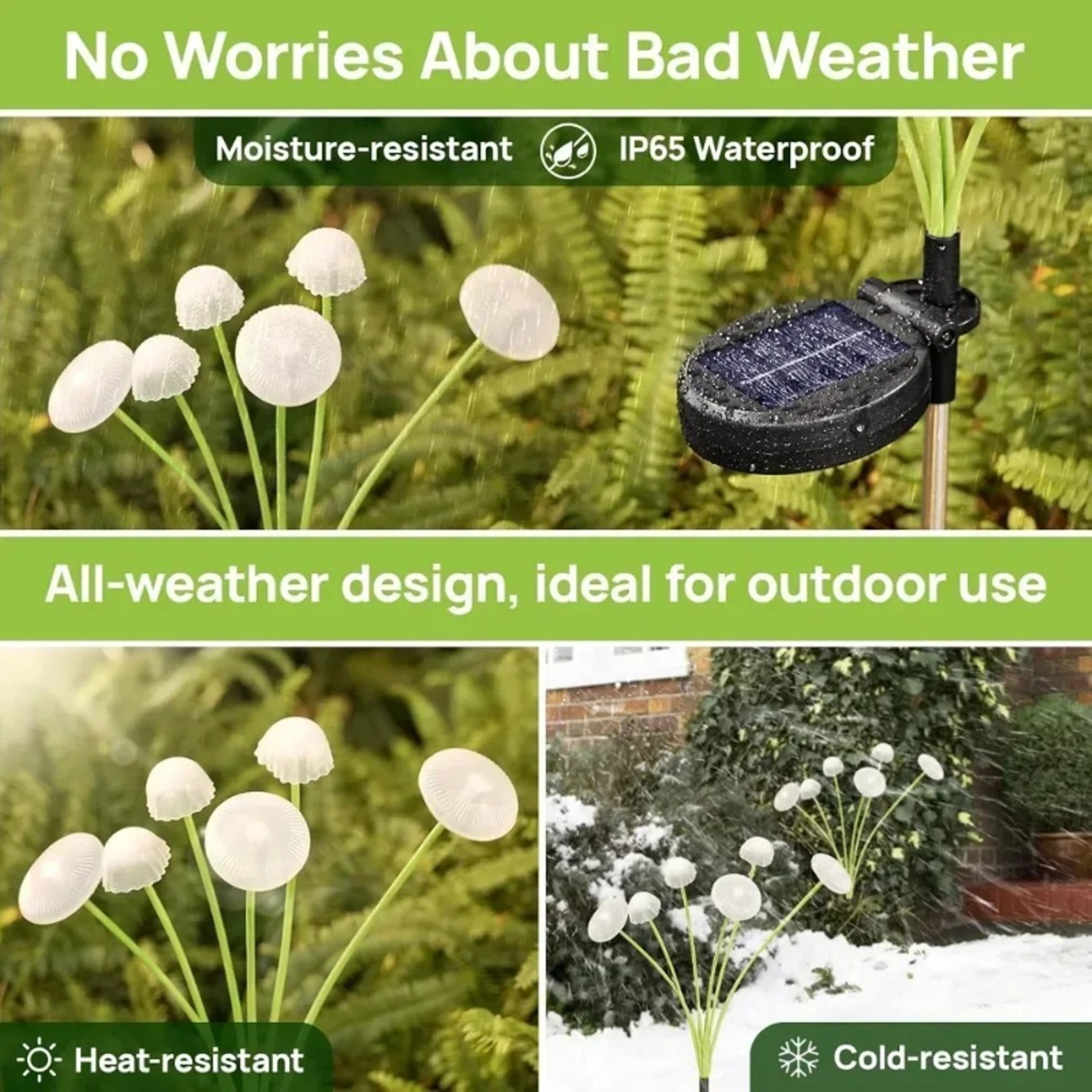 Solar Mushroom Garden Lights - Waterproof LED Jellyfish Lamps for Patio & Pathway Decor – view 3