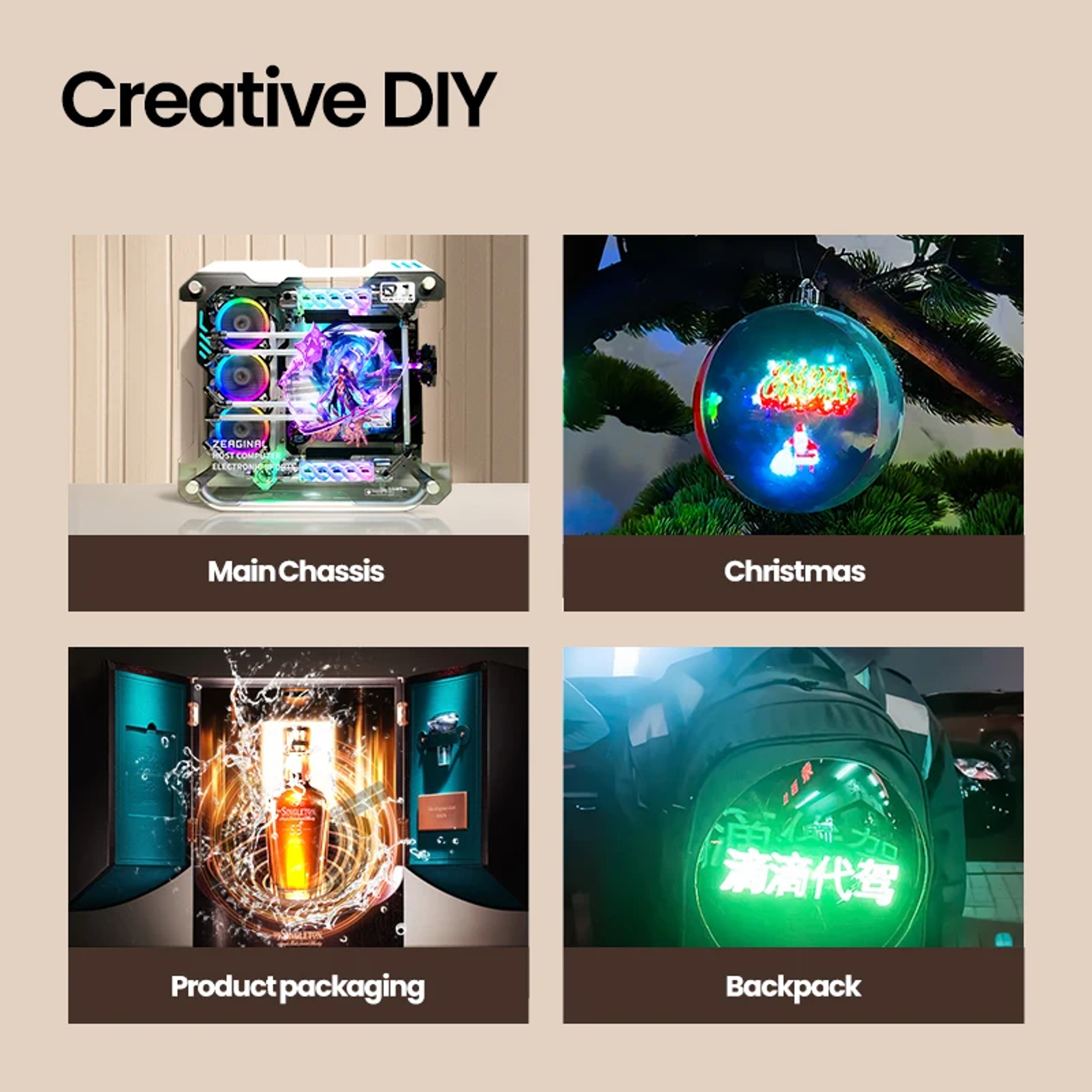 Custom Logo LED Display Hologram Fan Projector - Transparent Display for Halloween & Christmas – view 6
