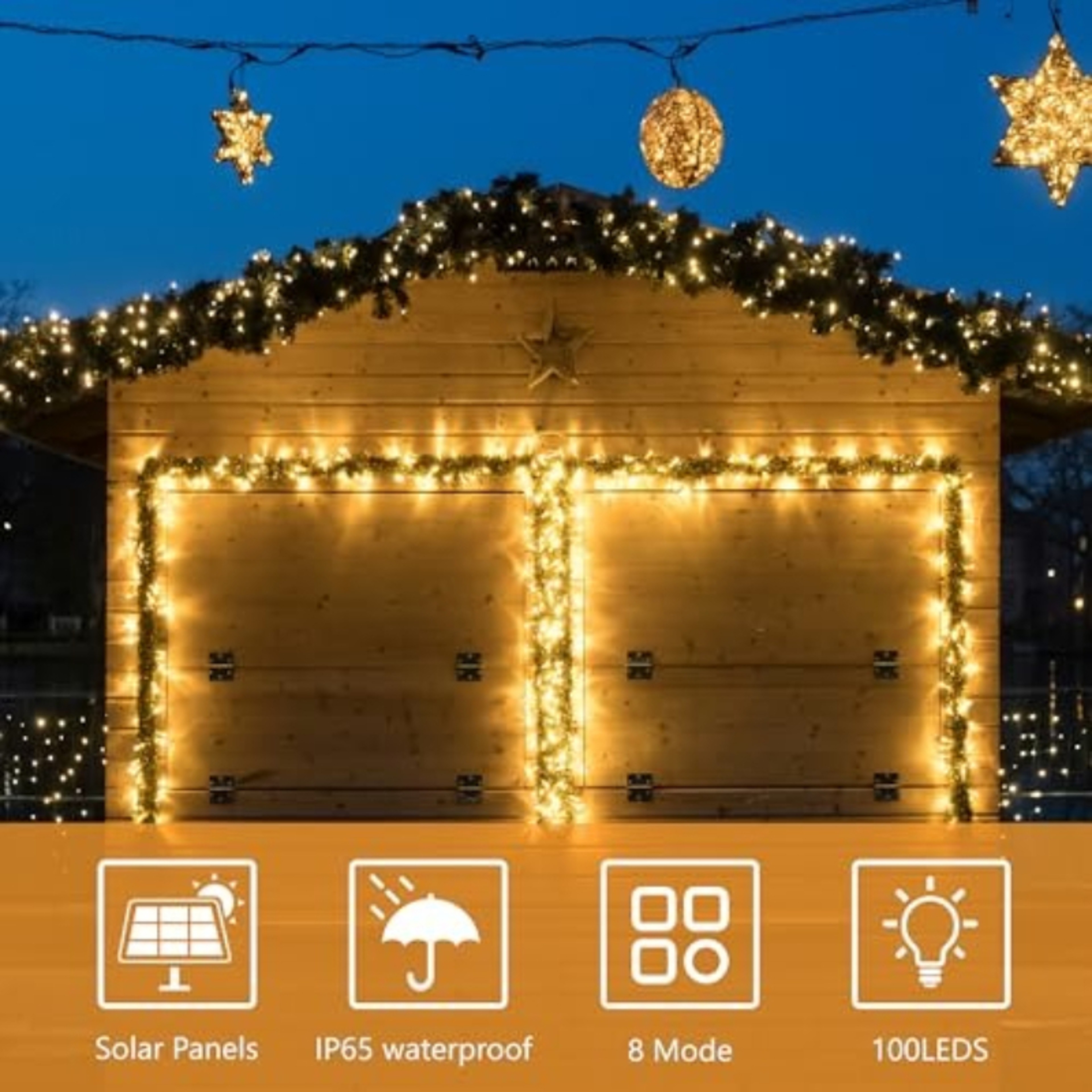 Outdoor Solar String Fairy Lights – Waterproof Garland with Fast Charging Solar Panel for Christmas and Garden Decor – view 2