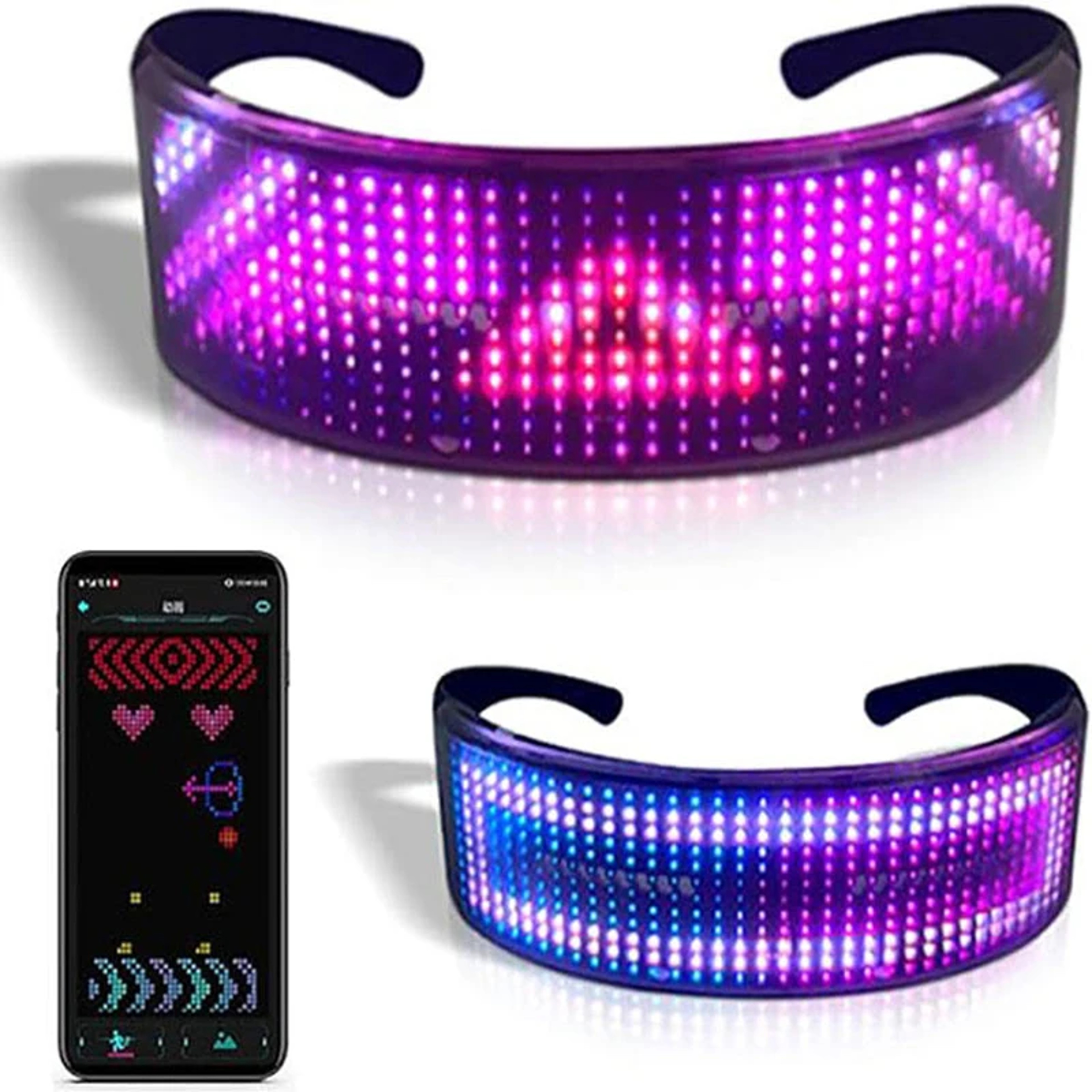 Programmable LED Glasses with Bluetooth & RGB Light Display – Perfect for Parties & Holidays – view 2