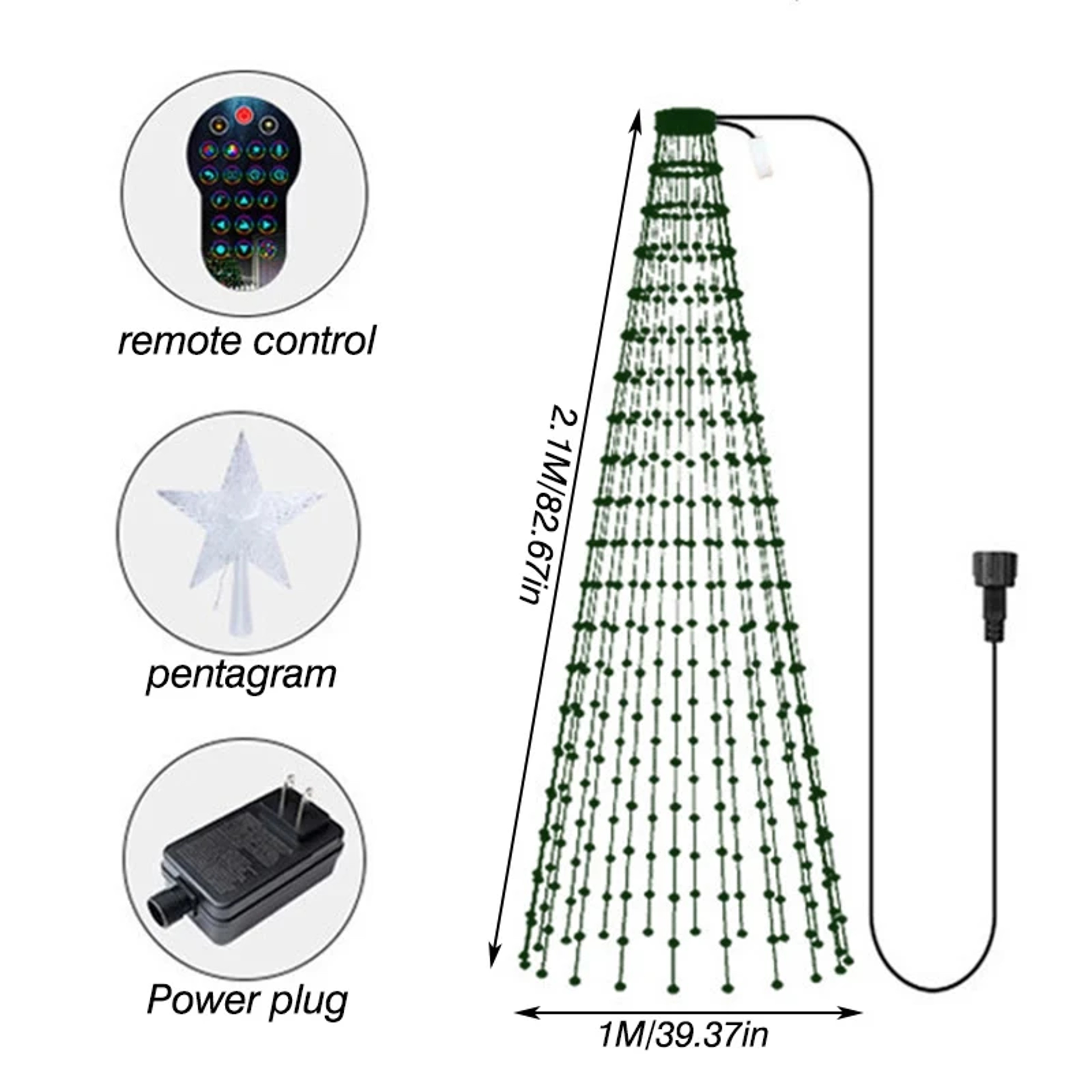 Bluetooth RGB Christmas Tree Lights  DIY LED String Light With IC Control 5