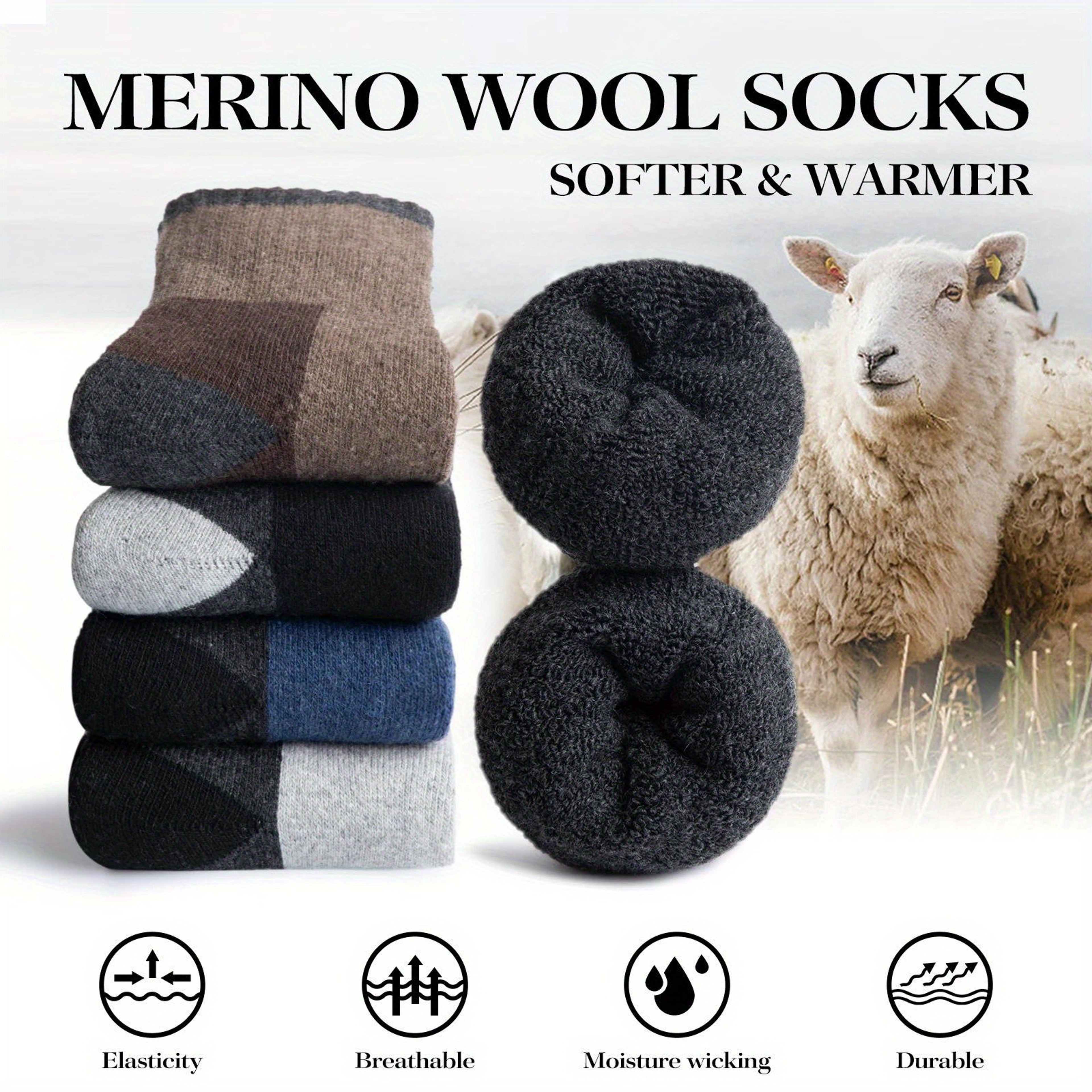 Winter Merino Wool Hiking Socks - Warm, Moisture-Wicking, Breathable & Durable Thermal Socks for Men and Women – view 2