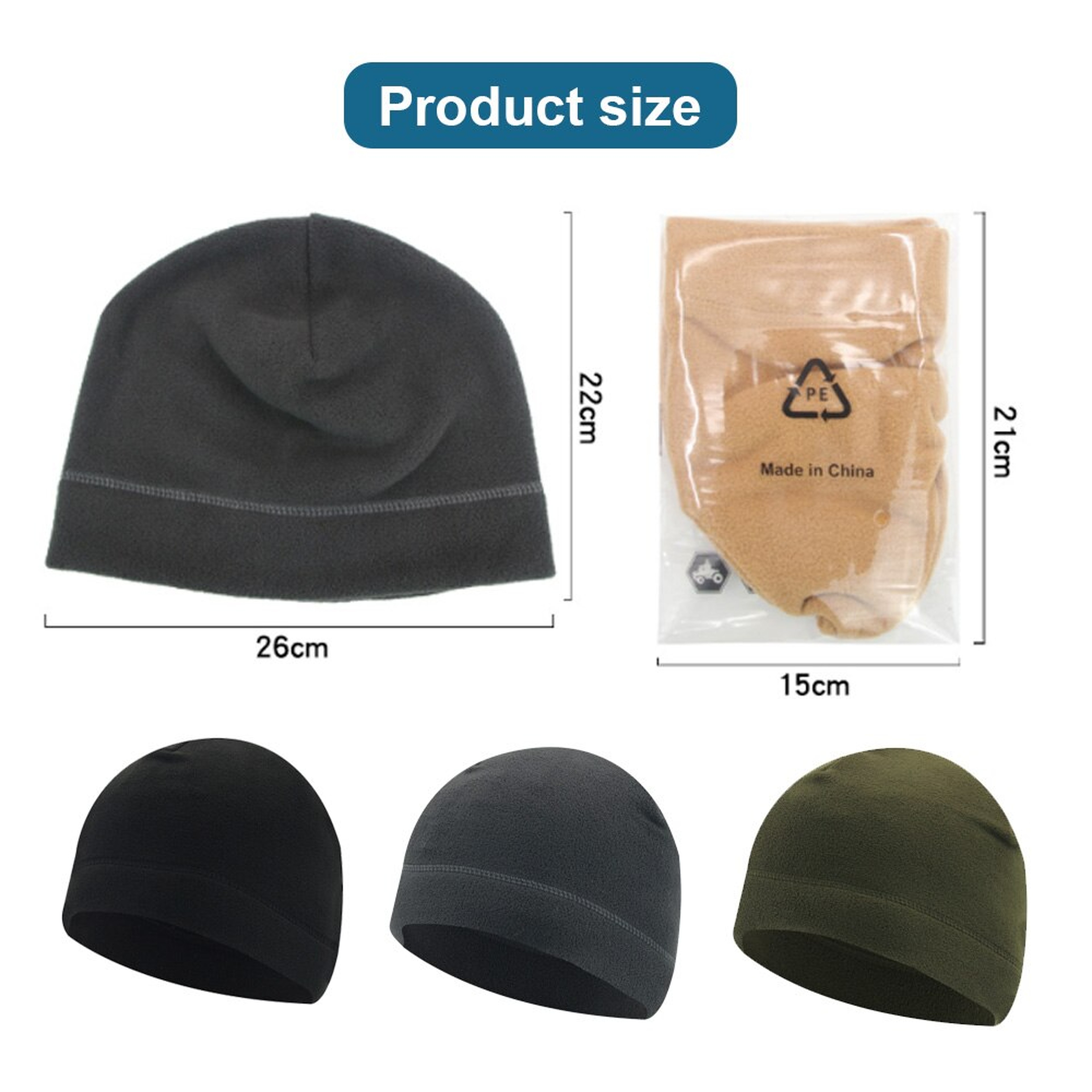 Unisex Warm Winter Skull Cap - Soft Polar Fleece Windproof Beanie for Skiing & Outdoor Activities – view 6