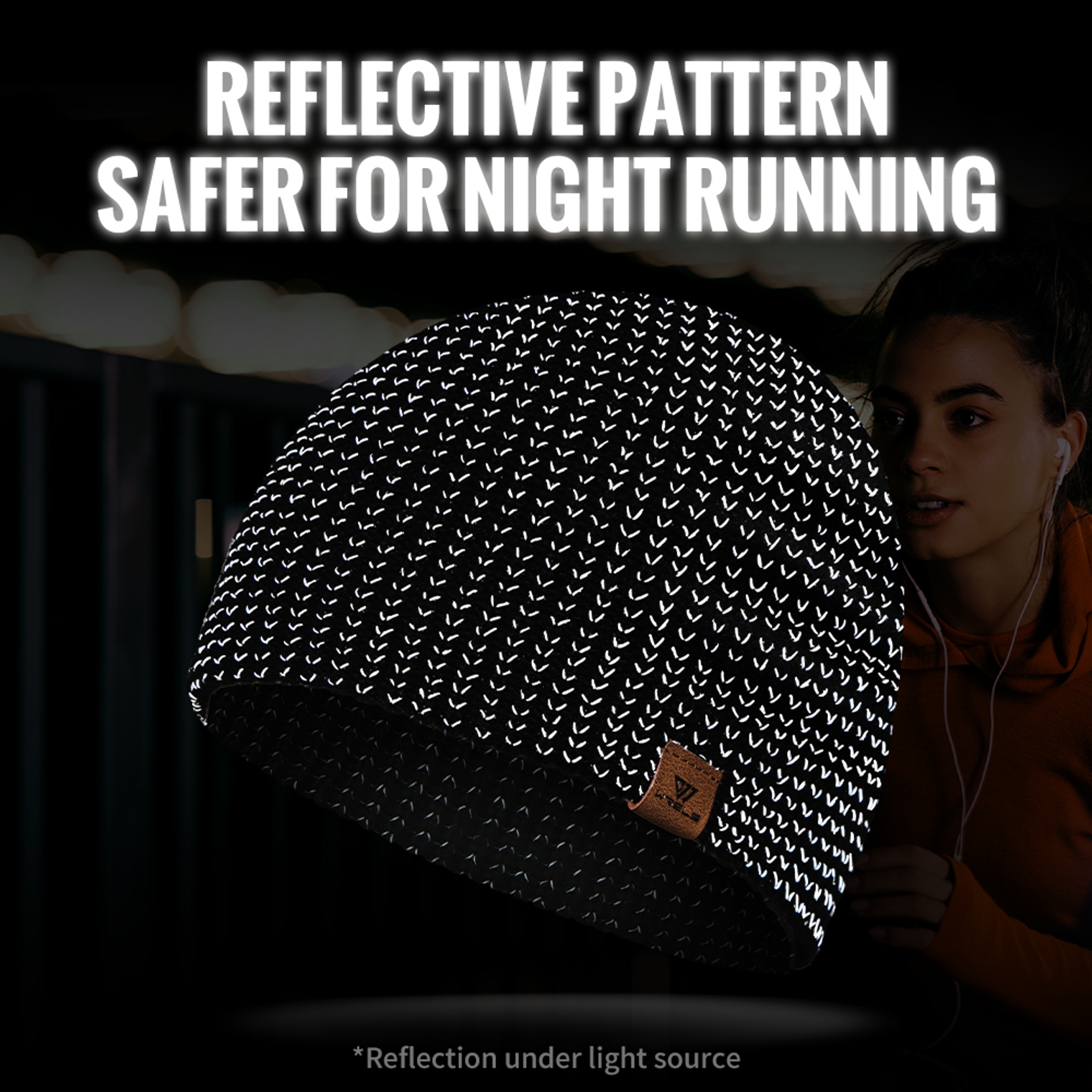 WRELS Winter Knitted Beanie Hat – Reflective Warm Unisex Hat for Running, Cycling & Skiing – view 3
