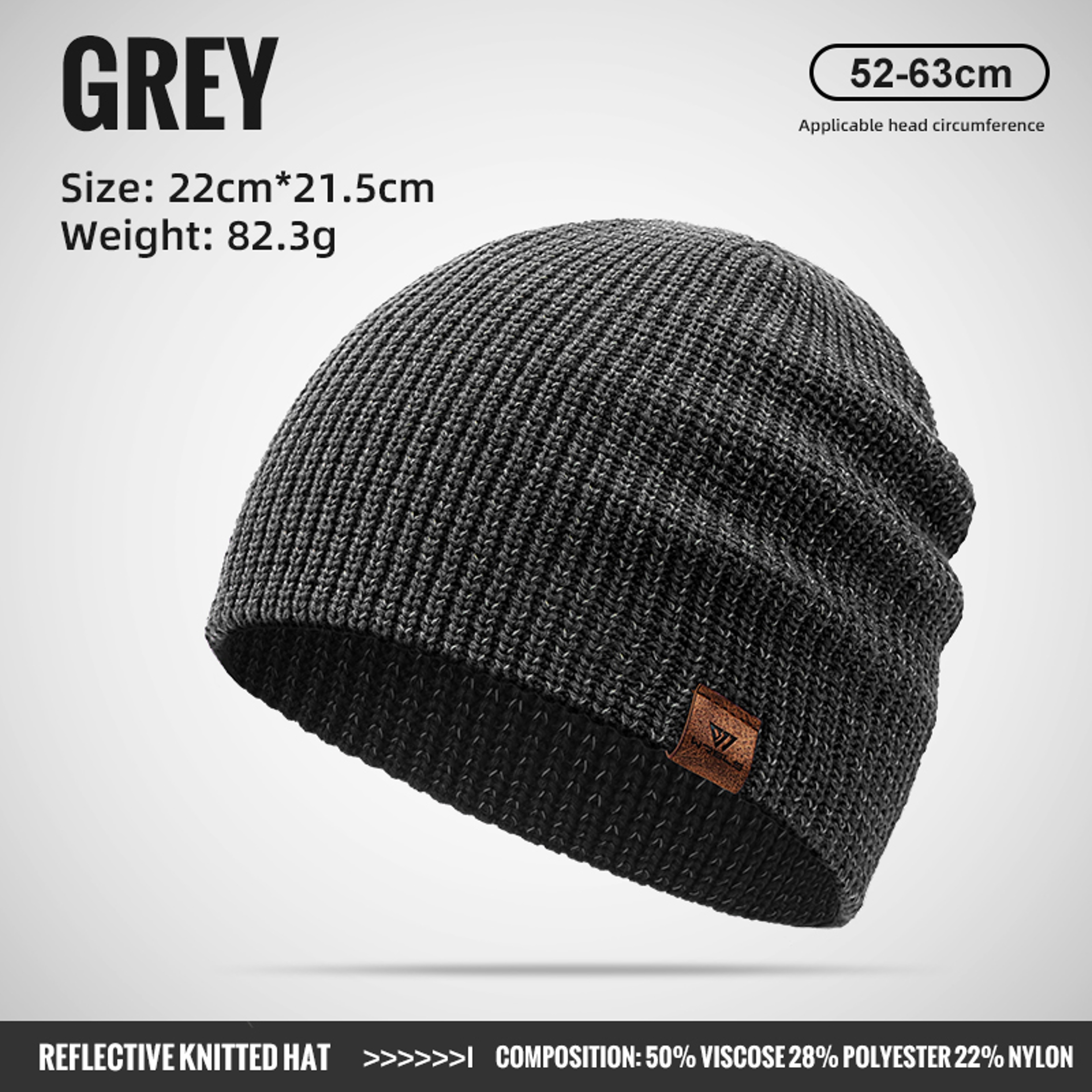 WRELS Winter Knitted Beanie Hat – Reflective Warm Unisex Hat for Running, Cycling & Skiing – view 11