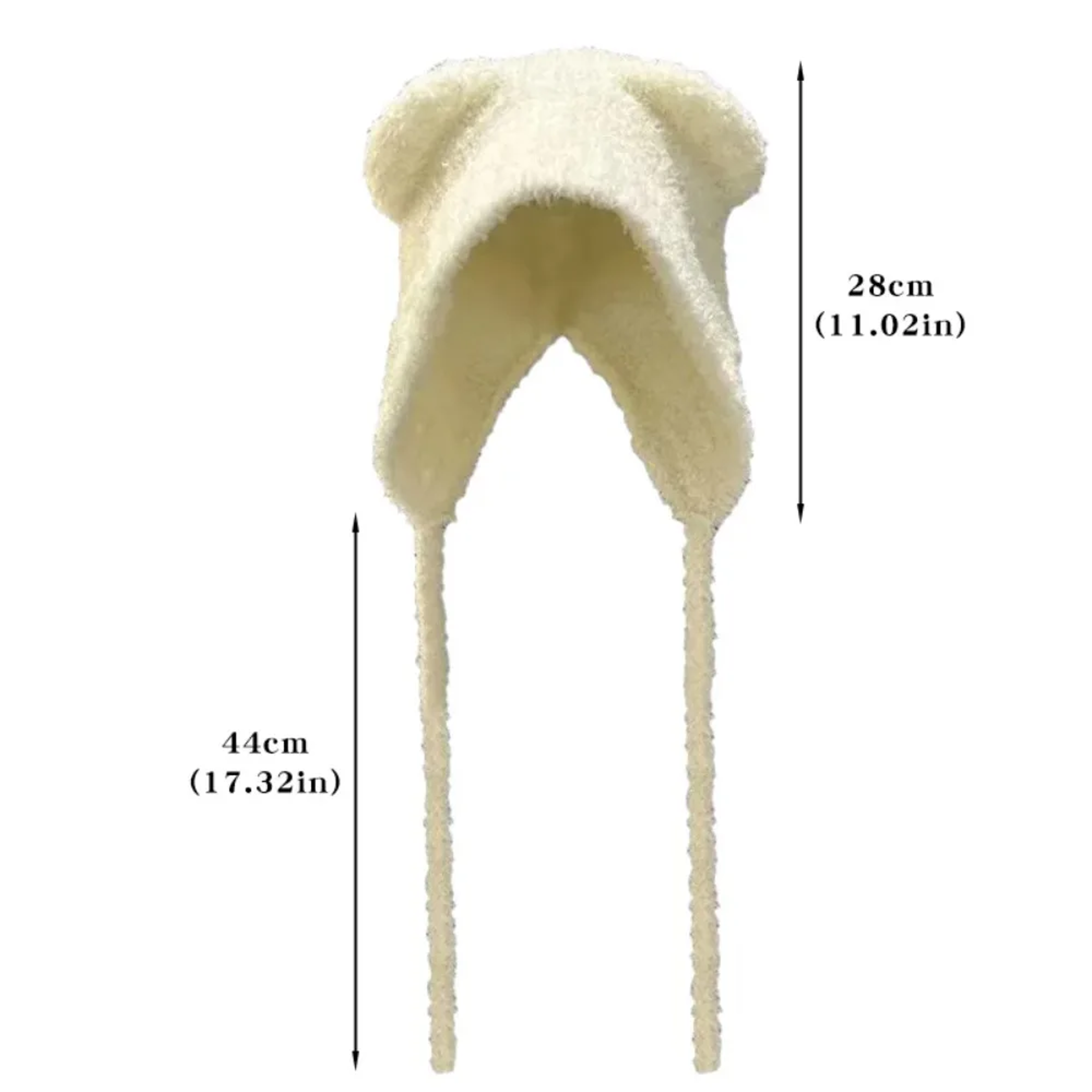 Cute Girl Knit Ear Protection Hat – Bear Women Earmuffs Cap, Woolen Crochet Bonnet, Solid Color Hood Beanies, Winter – view 2