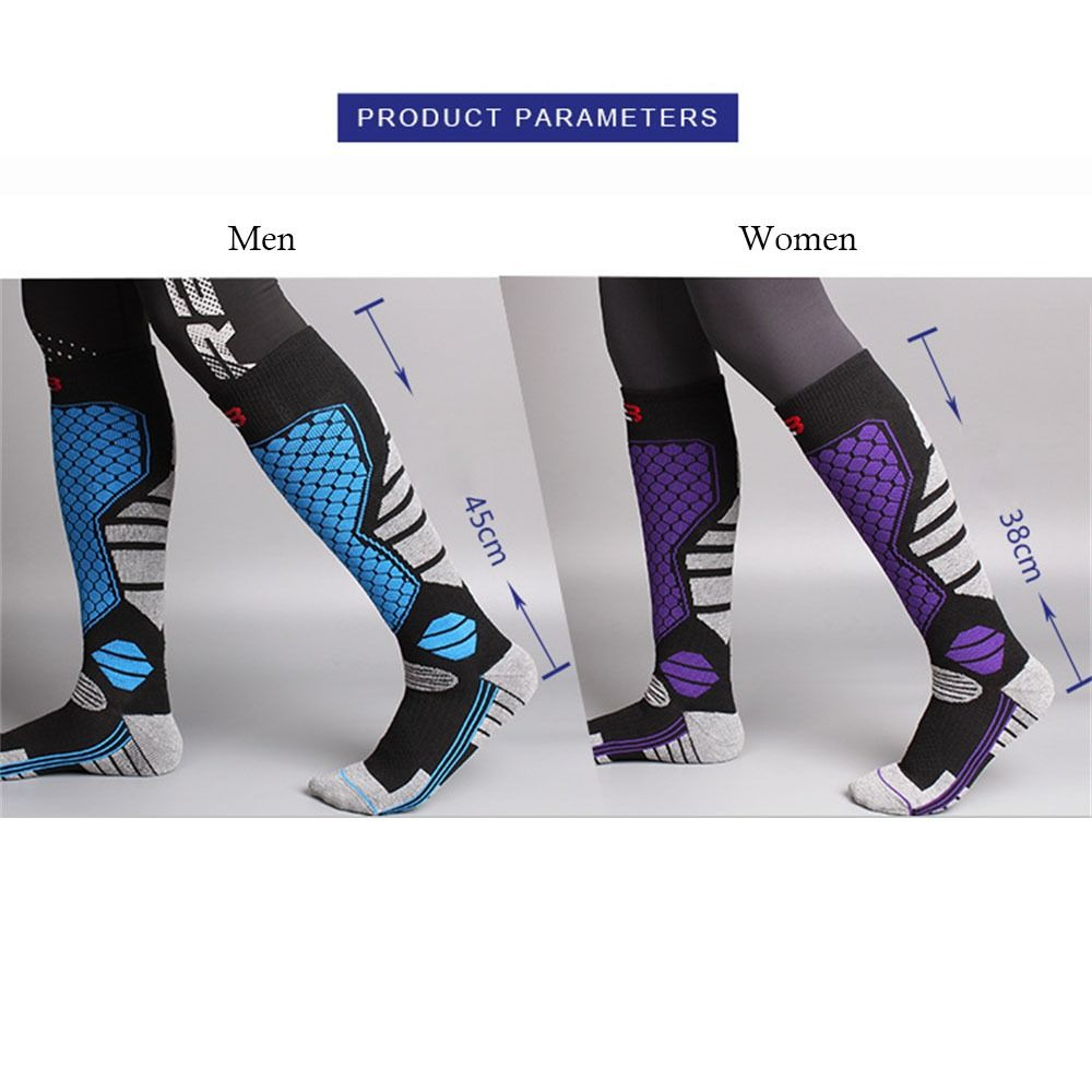 Winter Ski Socks - Anti-Slip Compression, Thermal Moisture-Wicking Knee-High Snowboard Socks – view 6
