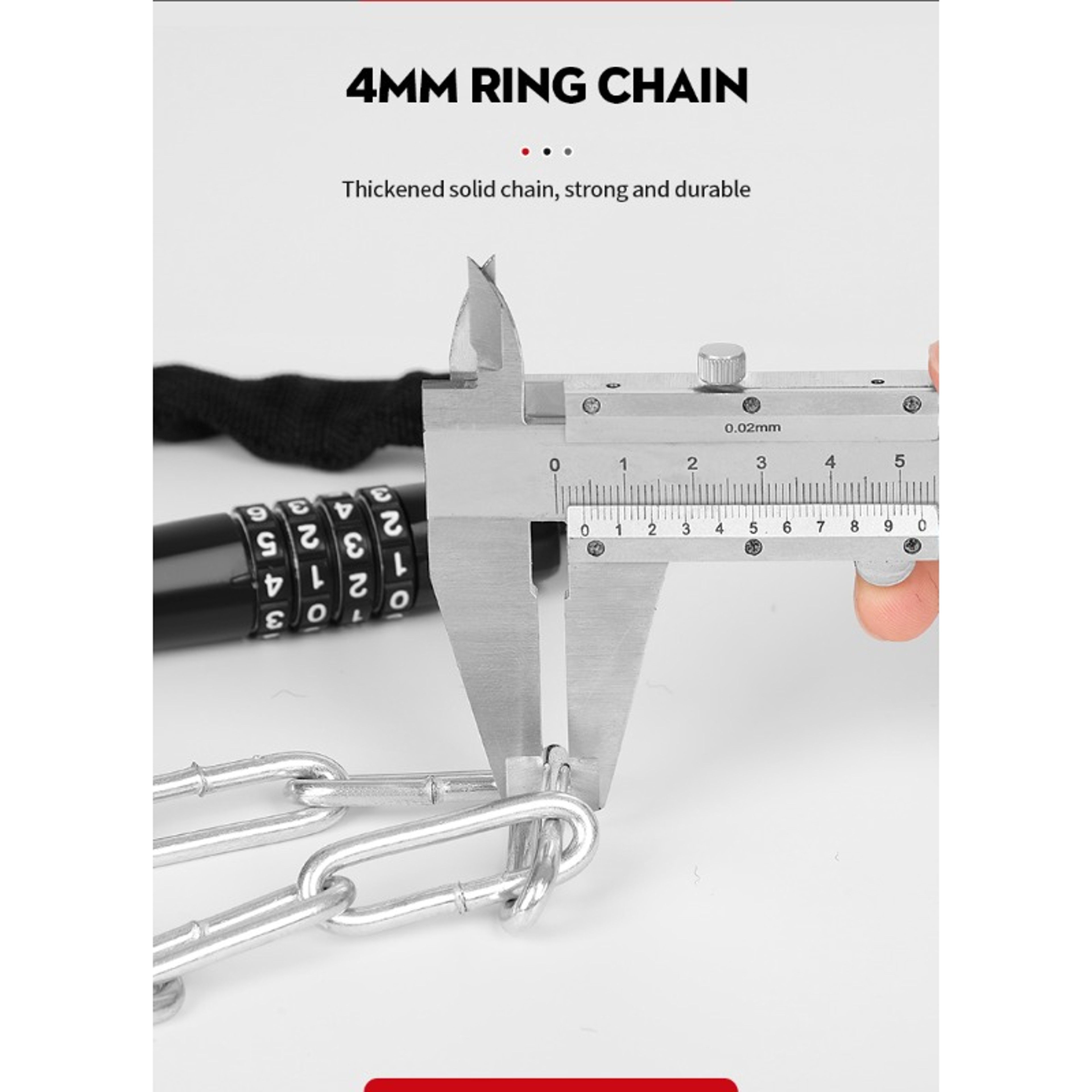 Heavy Duty Motorcycle Chain Lock With 5 Digit Combination For Electric Bike And Scooter Security 3