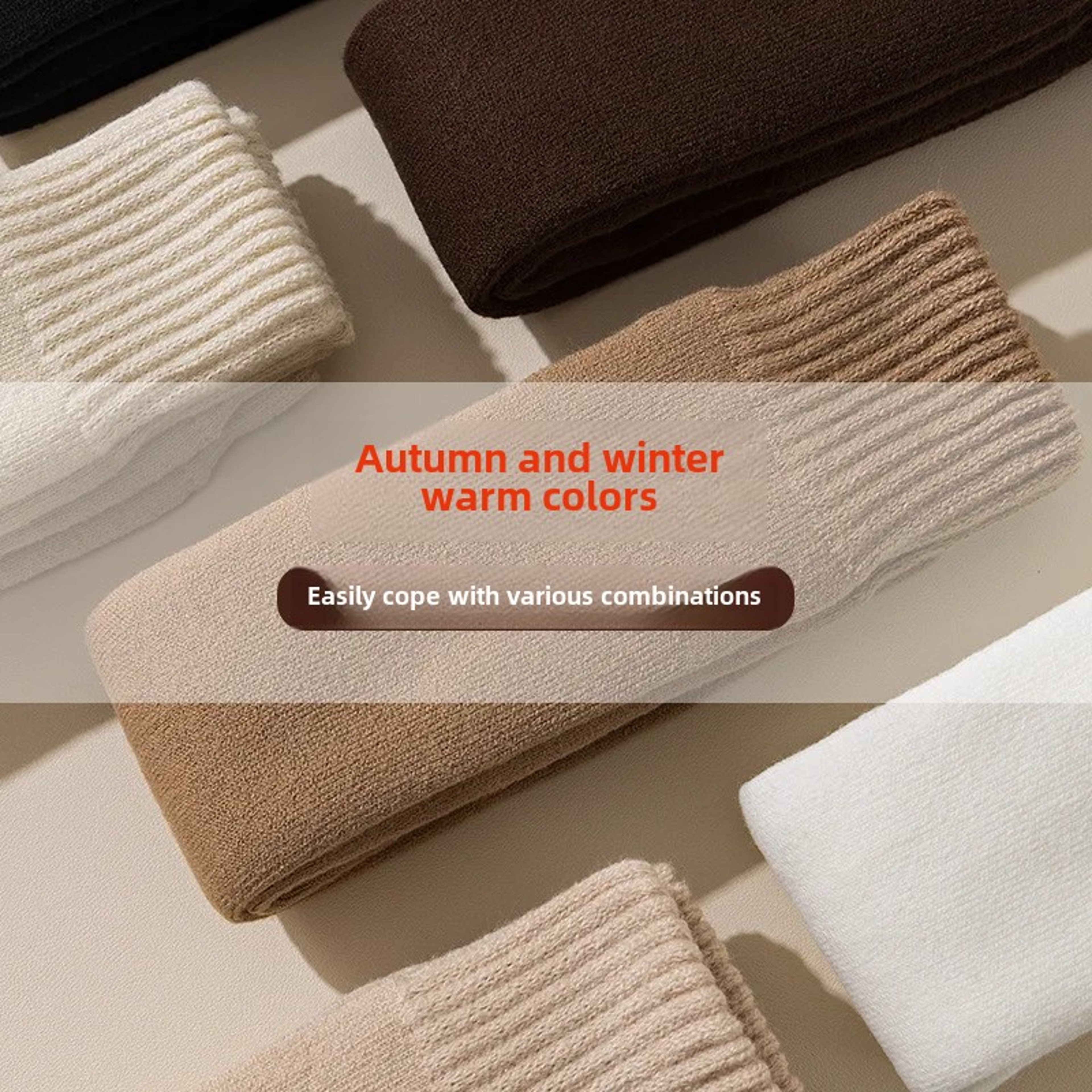 Thermal Knee High Stockings for Women Plush Lined Windproof Winter Leg Covers – view 3