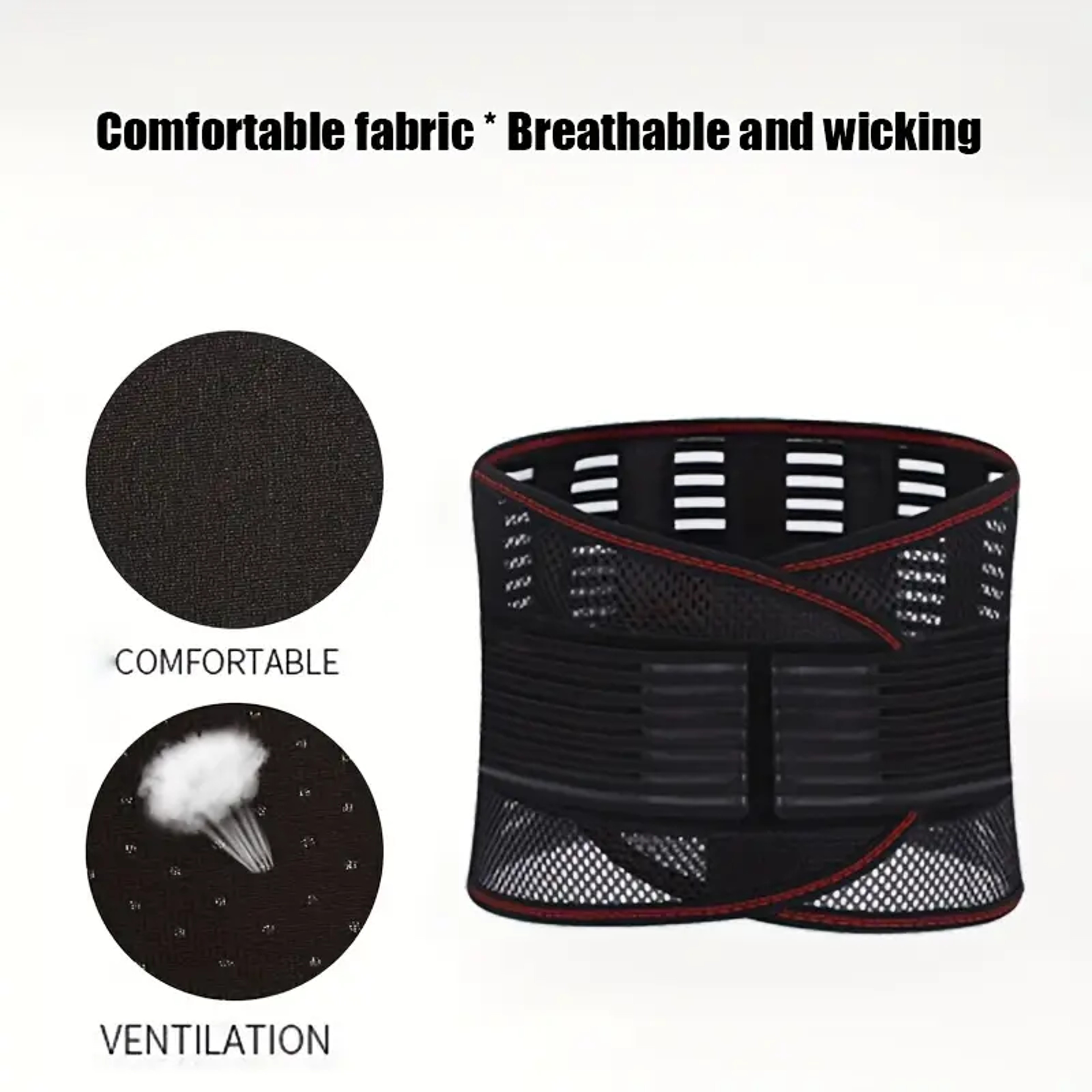 Lumbar Support Belt for Lower Back Pain Relief with Adjustable Breathable Mesh Brace – view 4