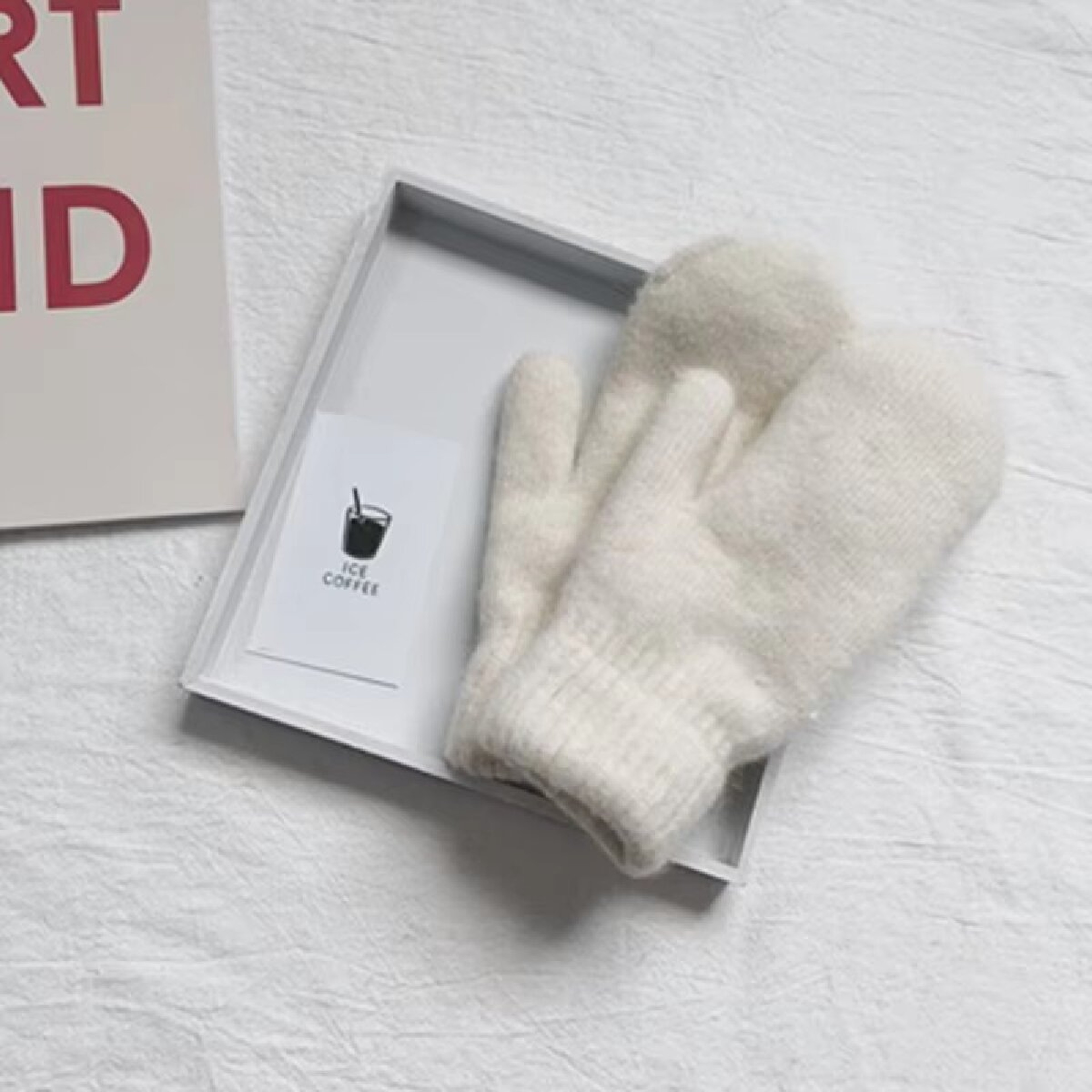 Winter Women Soft Cashmere Mittens Gloves with Imitation Rabbit Fur – view 5