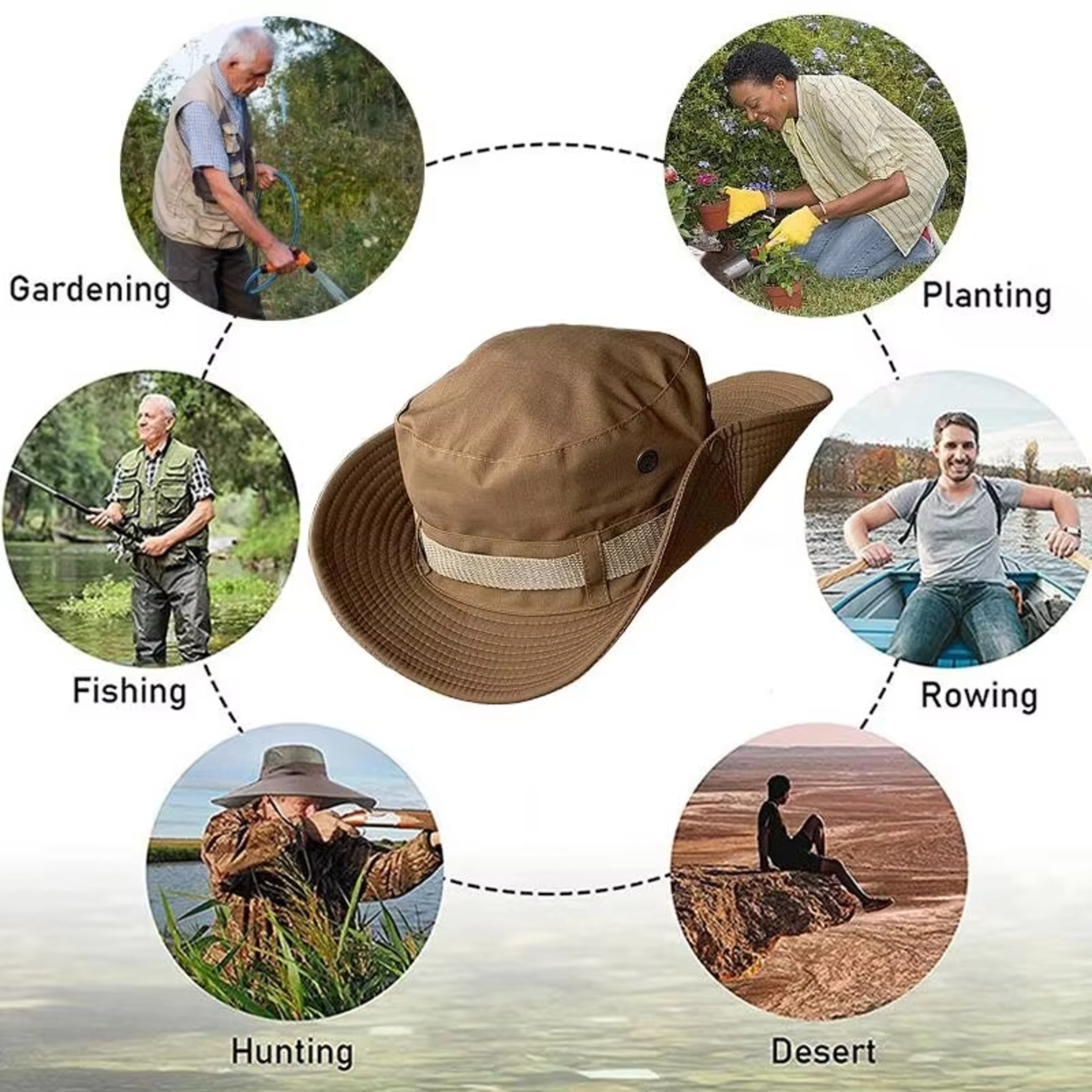 Unisex Sun Hat for Outdoor Activities – UV Protection, Breathable & Foldable with Adjustable Chin Strap – view 3
