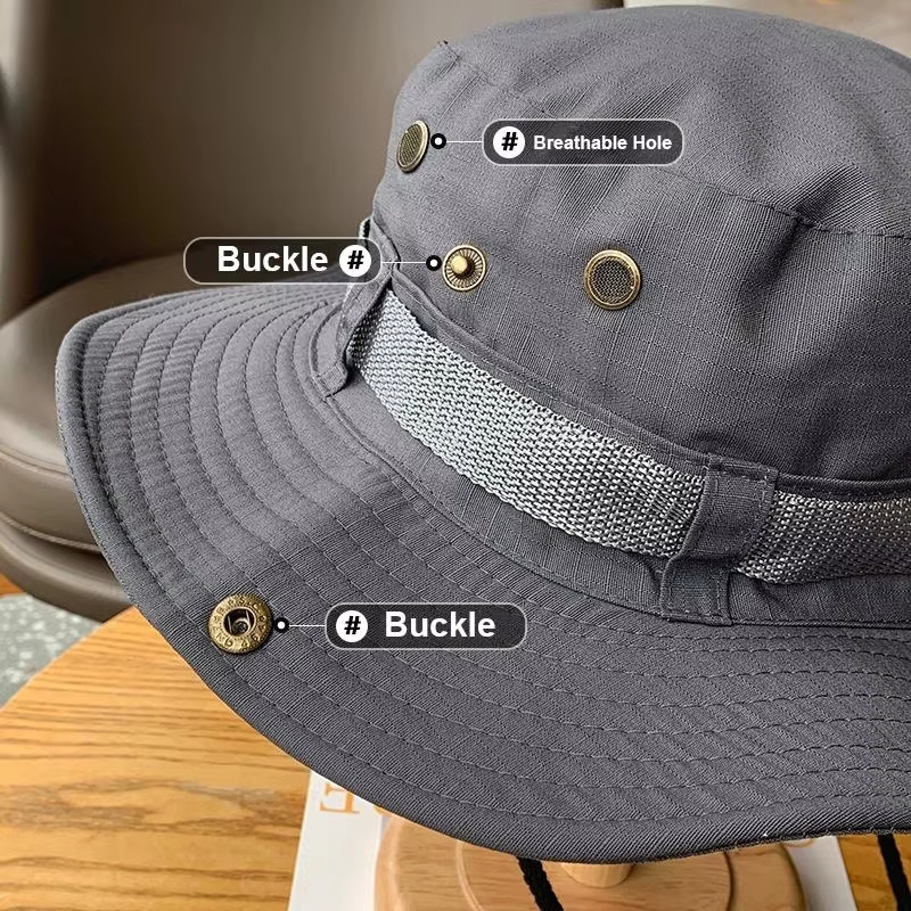 Unisex Sun Hat for Outdoor Activities – UV Protection, Breathable & Foldable with Adjustable Chin Strap – view 5