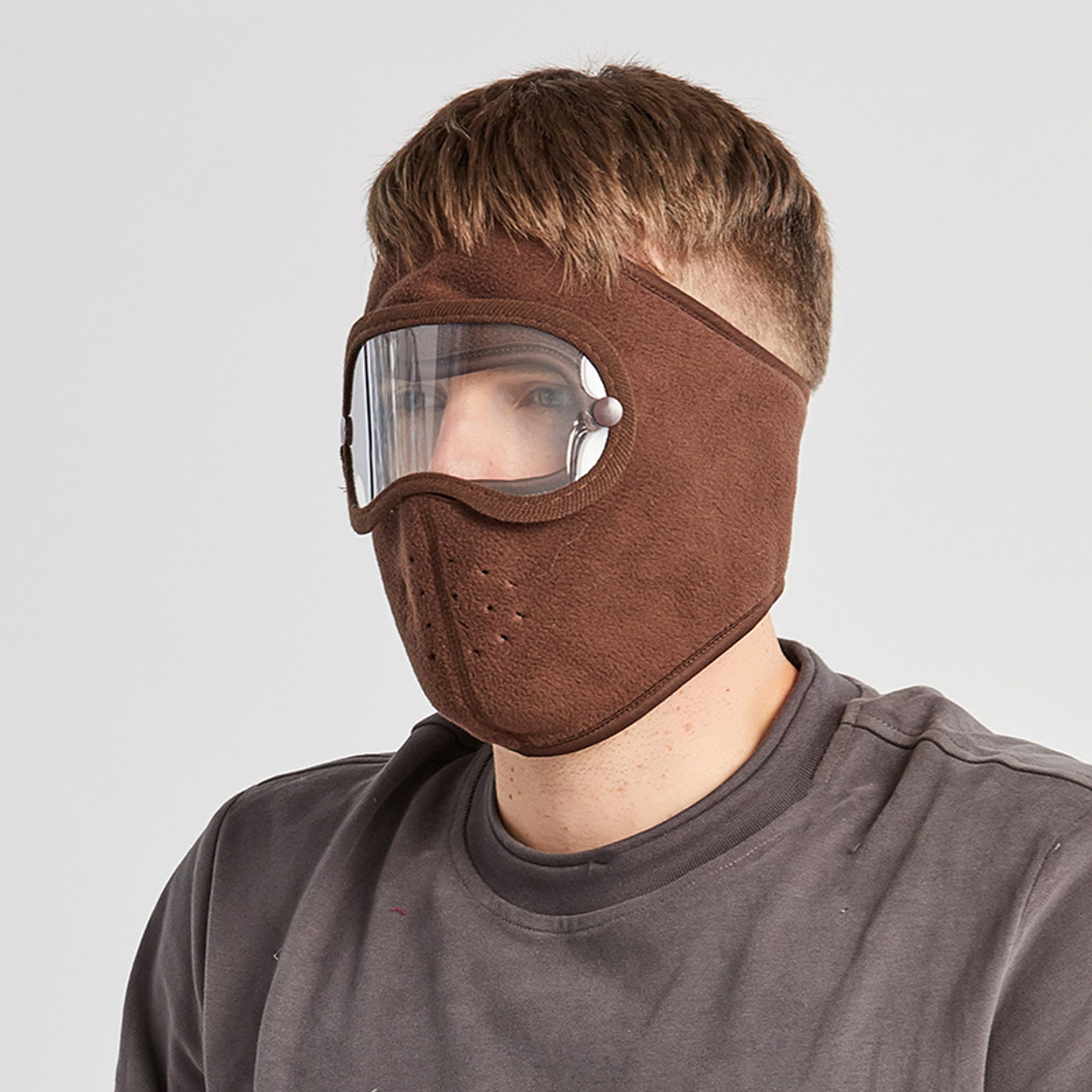 Winter Windproof Full Face Mask with Anti-Dust Shield and Anti-Fog Goggles for Cycling & Skiing – view 3