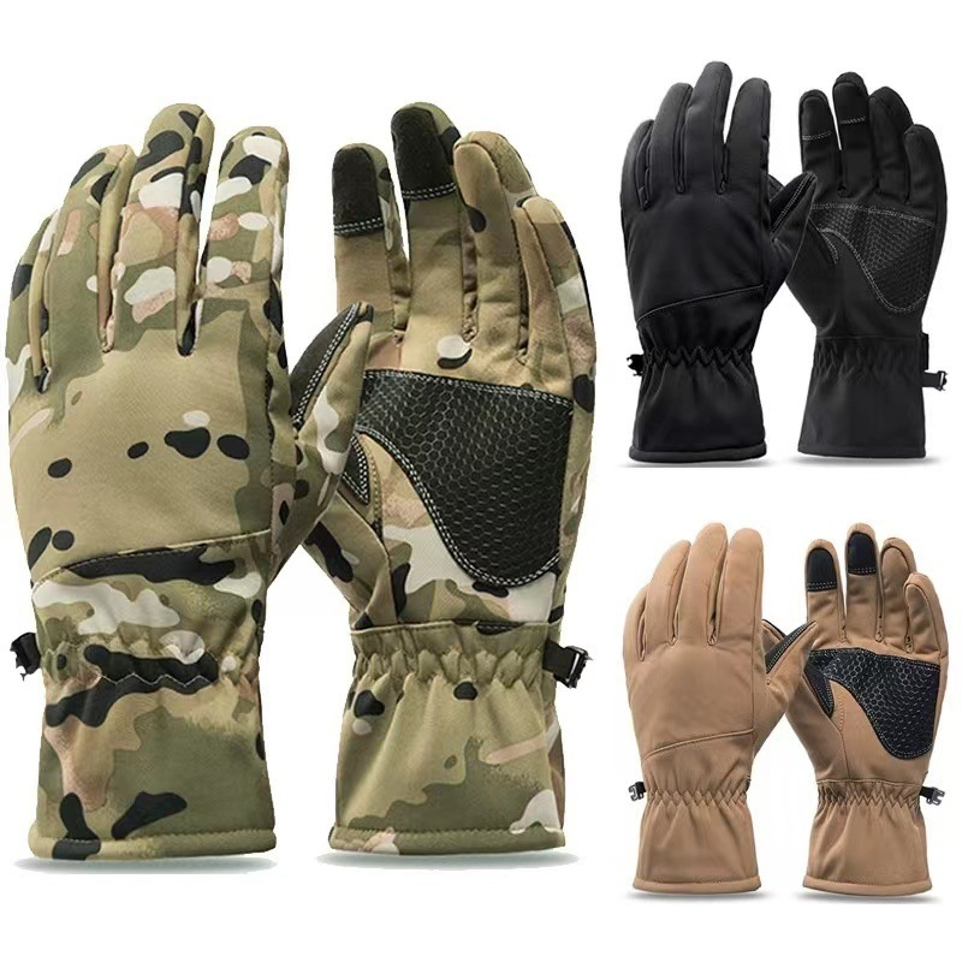 Tactics Outdoors Waterproof Camouflage Winter Gloves – Non-Slip Touch Screen Ski Fishing Sport Gloves – view 1