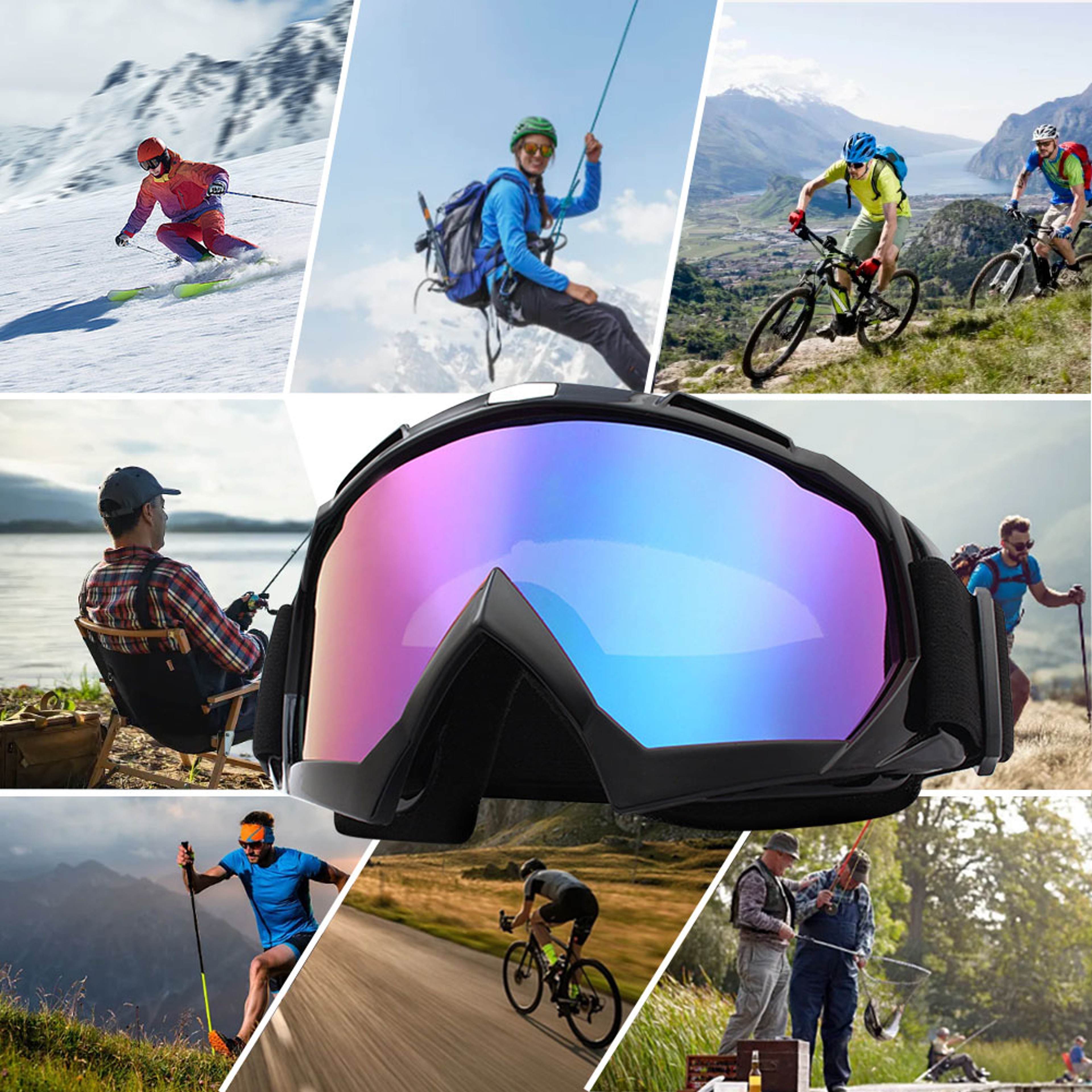 Ski Goggles with Anti-Collision & Anti-Glare Lenses – UV Protection for Winter Sports & Cycling – view 3