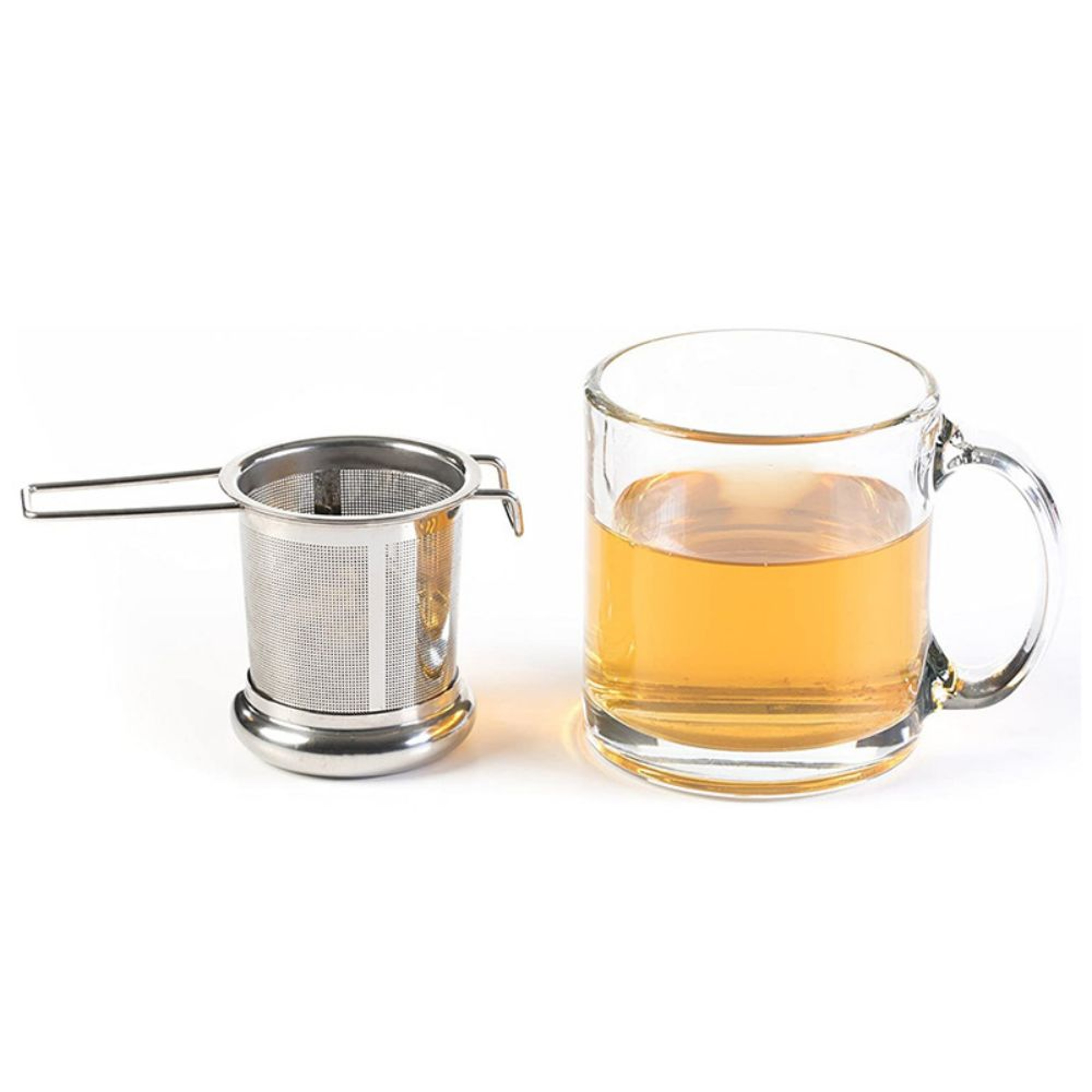 Stainless Steel Tea Strainer with Lid - Collapsible Double Handle Tea Brewer for Perfect Tea Brewing – view 4