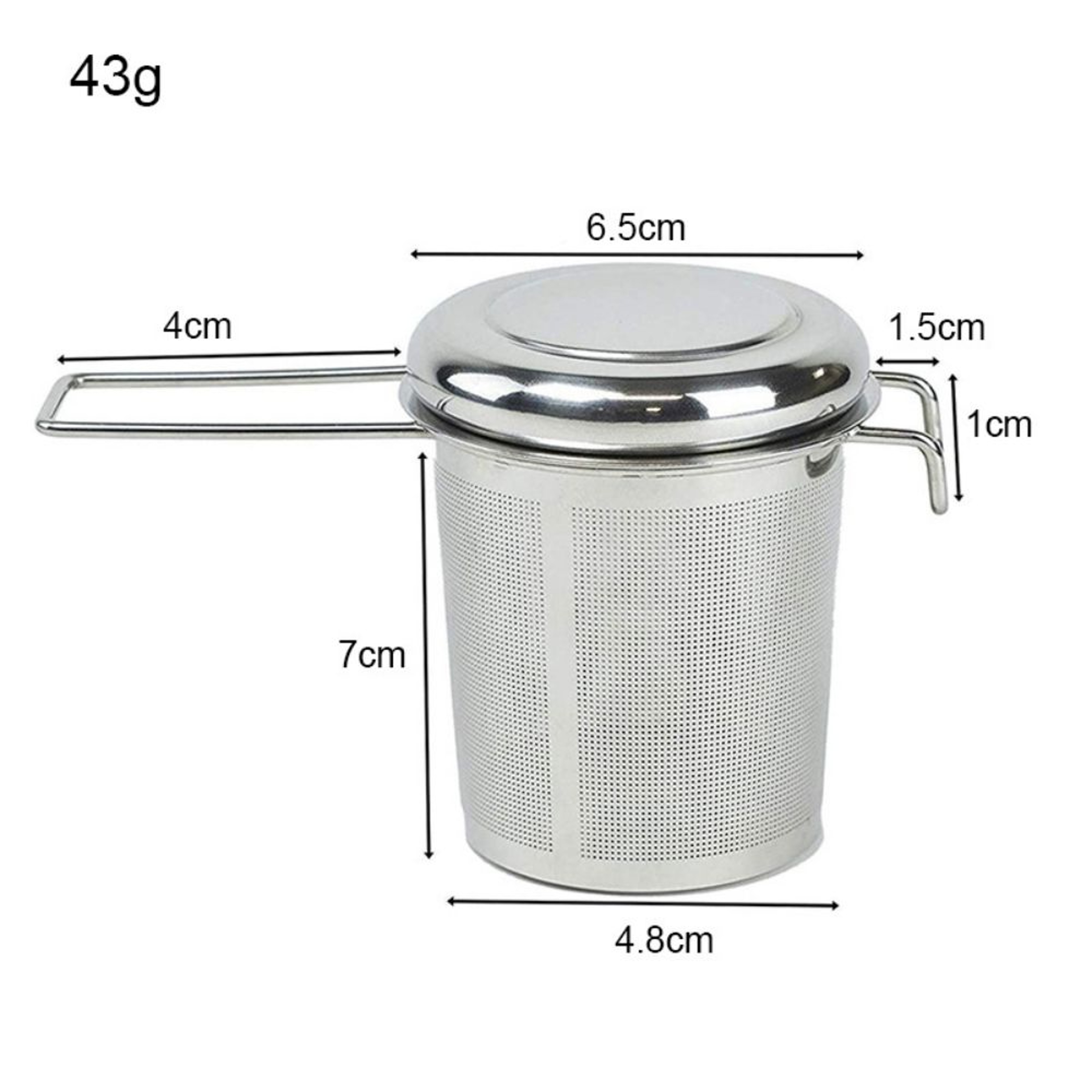 Stainless Steel Tea Strainer with Lid - Collapsible Double Handle Tea Brewer for Perfect Tea Brewing – view 5