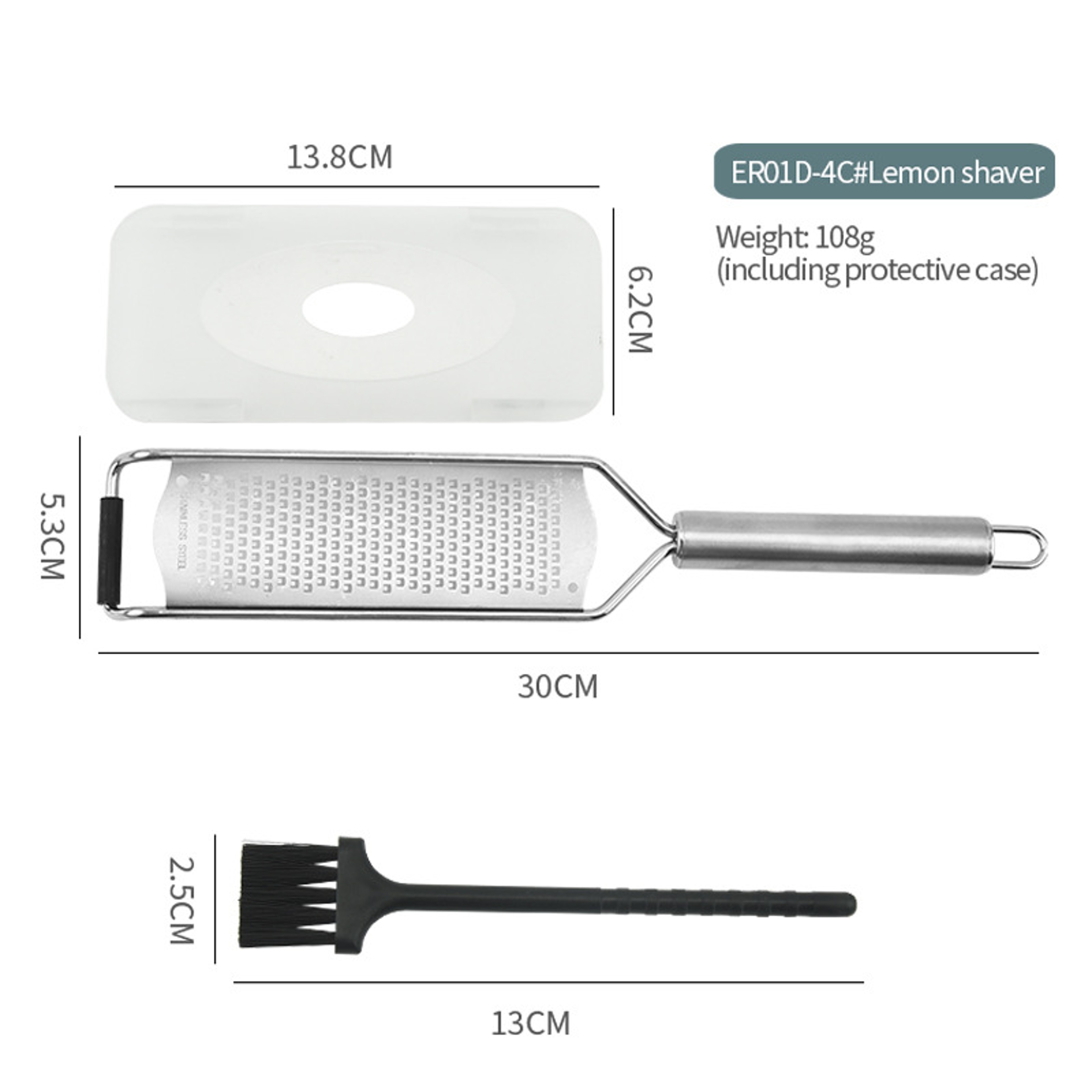 Stainless Steel Tube Handle Cheese Grater – Lemon Grater & Shredder Kitchen Gadget – view 6