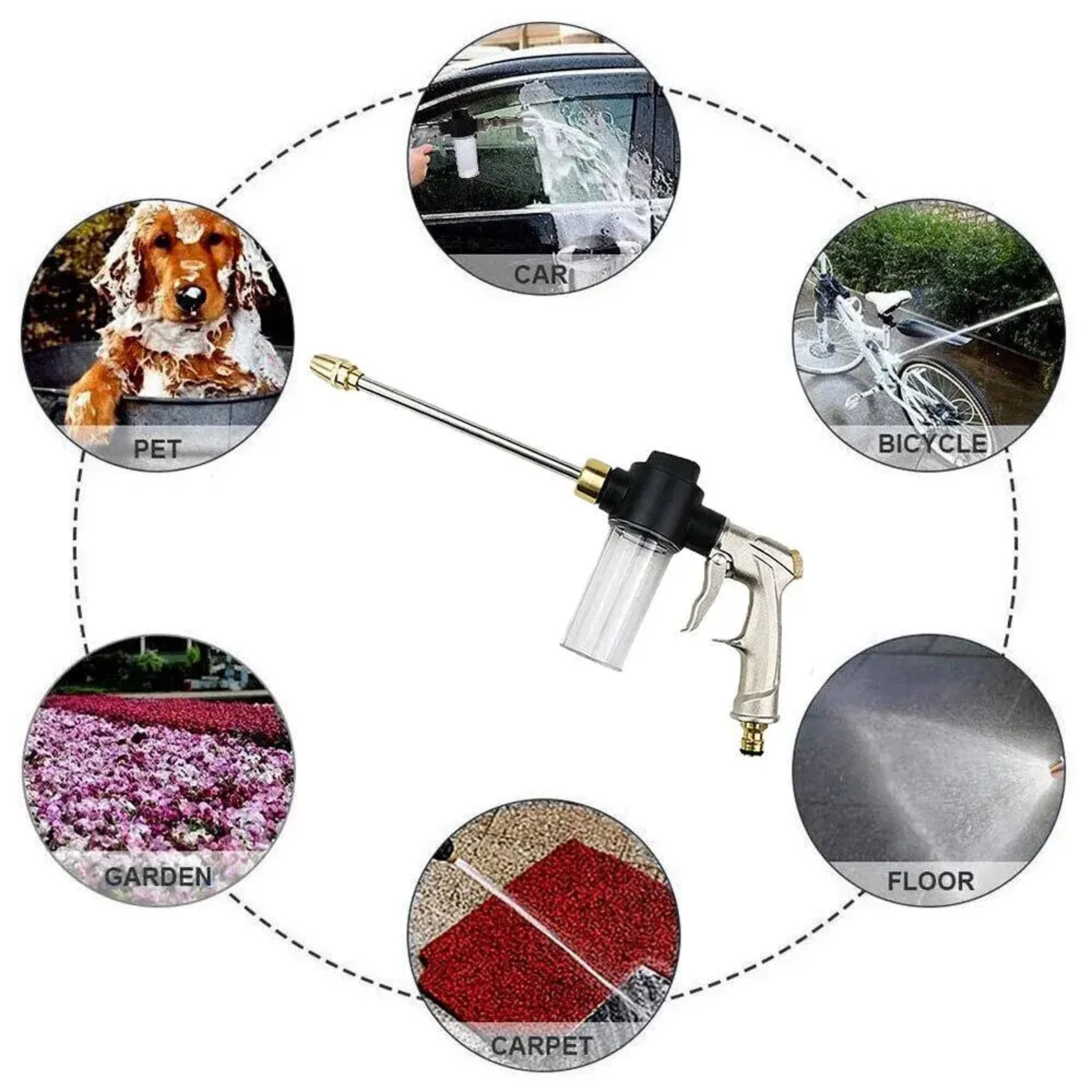 High Pressure Car Wash Foam Gun Adjustable Metal Garden Watering Sprinkler For Efficient Irrigation 3