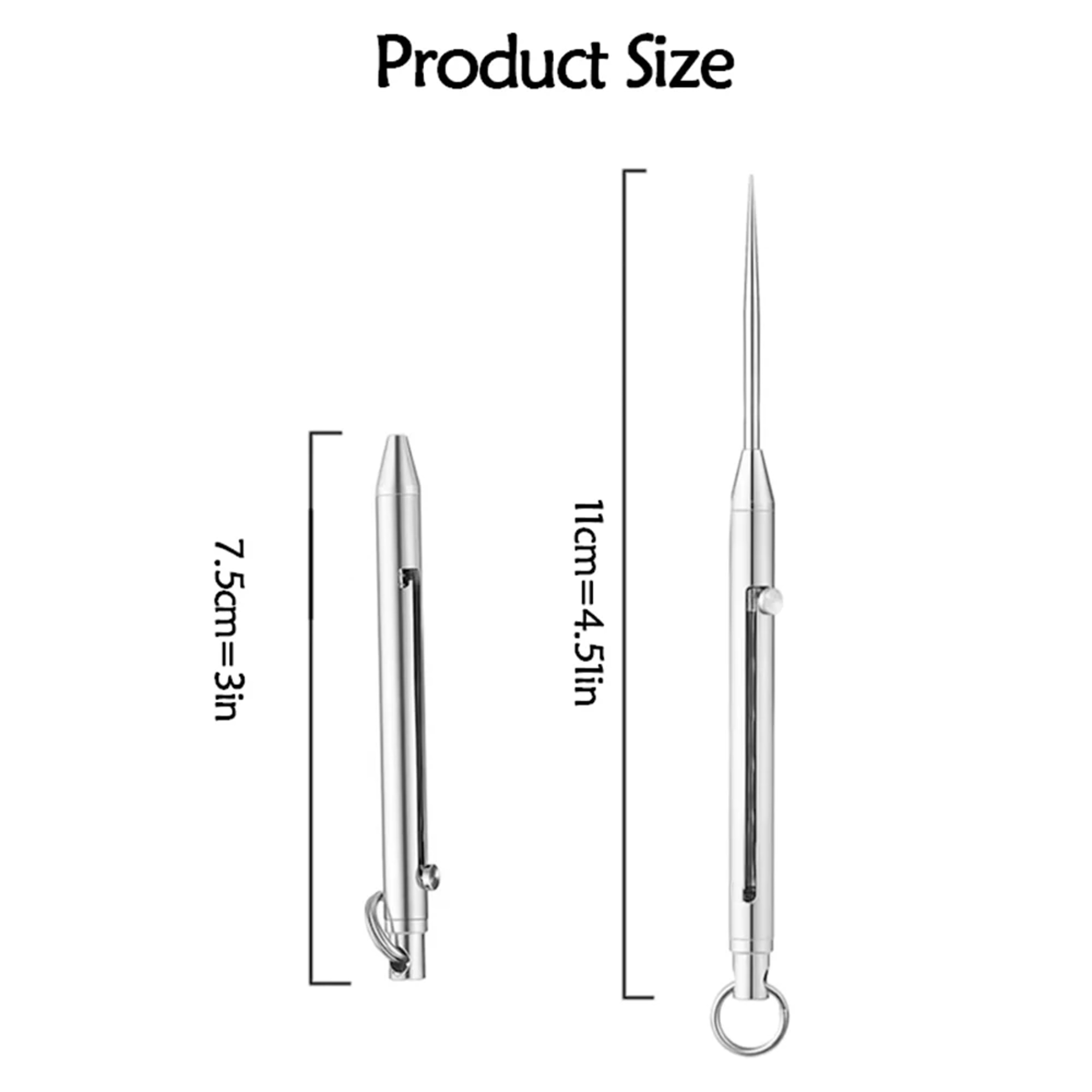 Portable Titanium Toothpicks Pocket Toothpicks Keychain Silver with Metal Toothpick Holder for Outdoor Picnic Camping Accessorie – view 5