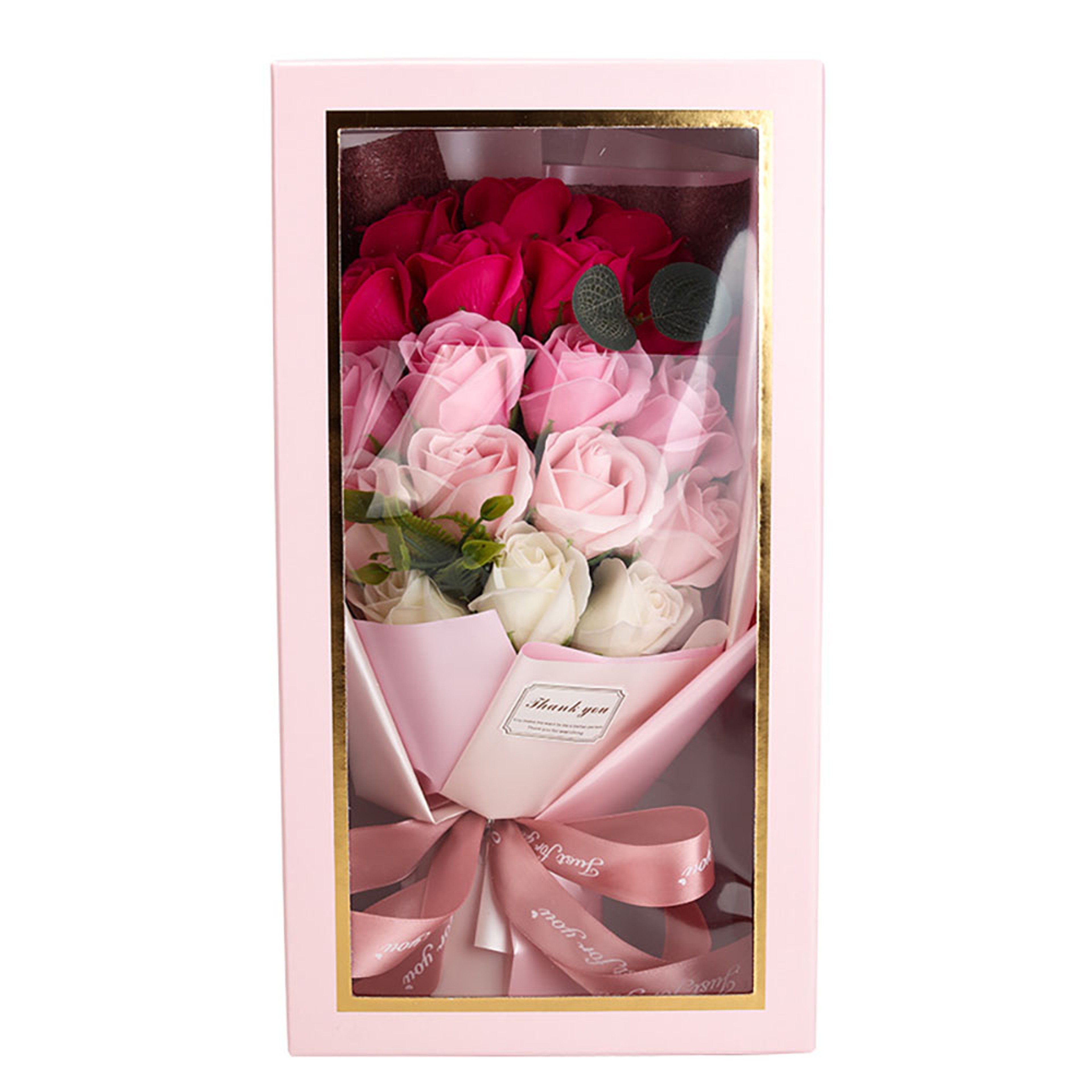 Rose Soap Flower Bouquet Gift Box  Artificial Soap Flowers For Valentines Day Weddings Birthdays  H 2