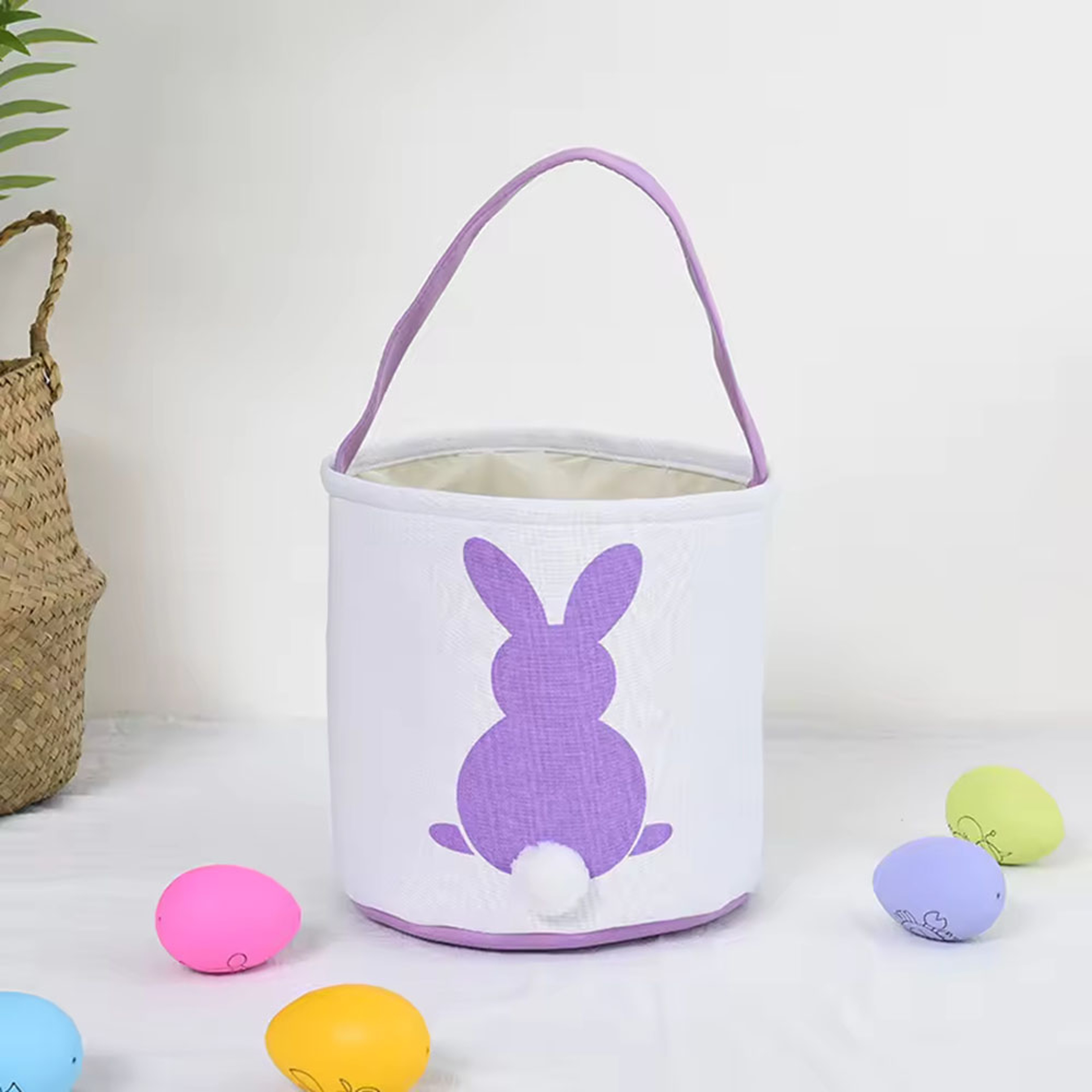 Baby Easter Bunny Basket Bag – Cute Canvas Toy Handbag for Kids, Festival & Party Tote Decoration – view 9