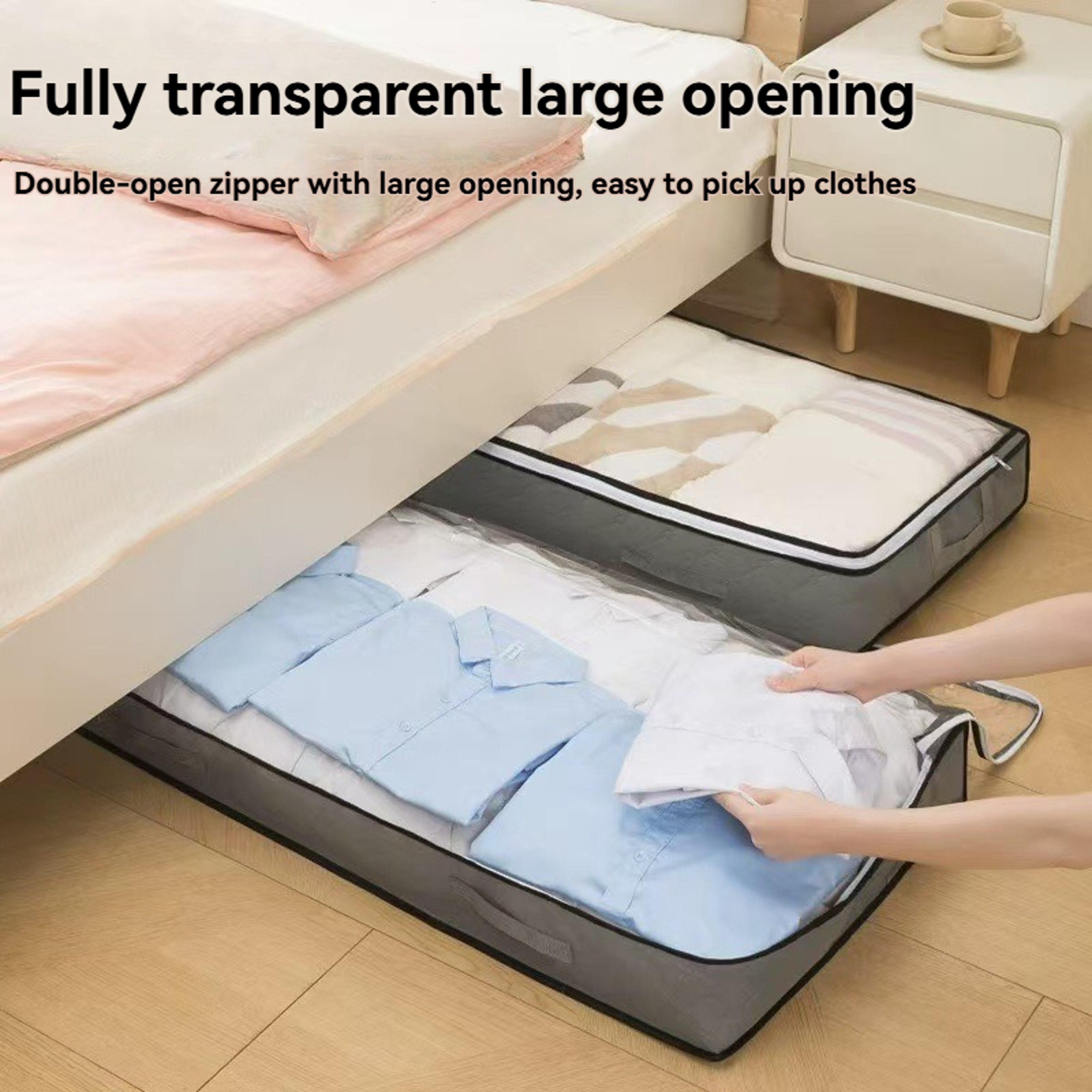 Thickened Under-Bed Storage Box for Clothes, Quilts & More Large, Durable, Transparent Acrylic – view 6