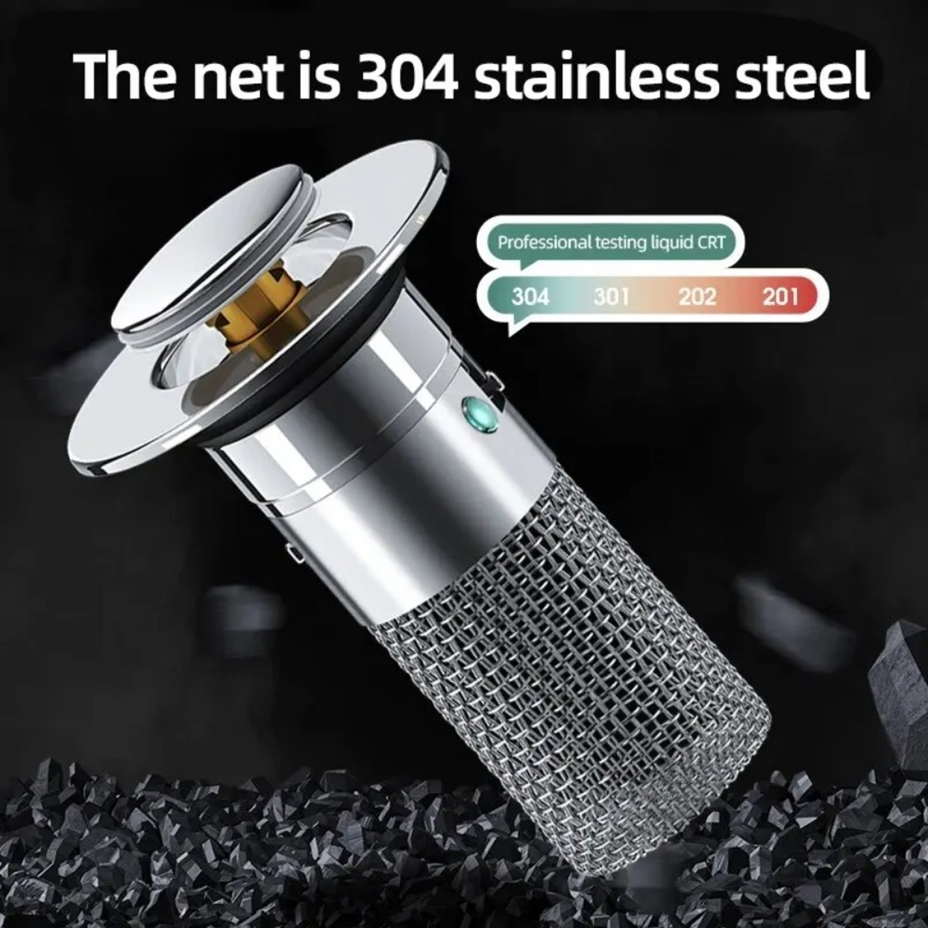 Stainless Steel Odor-Proof Leak Plug for Washbasin – Universal Press Type Sink Drain – view 3
