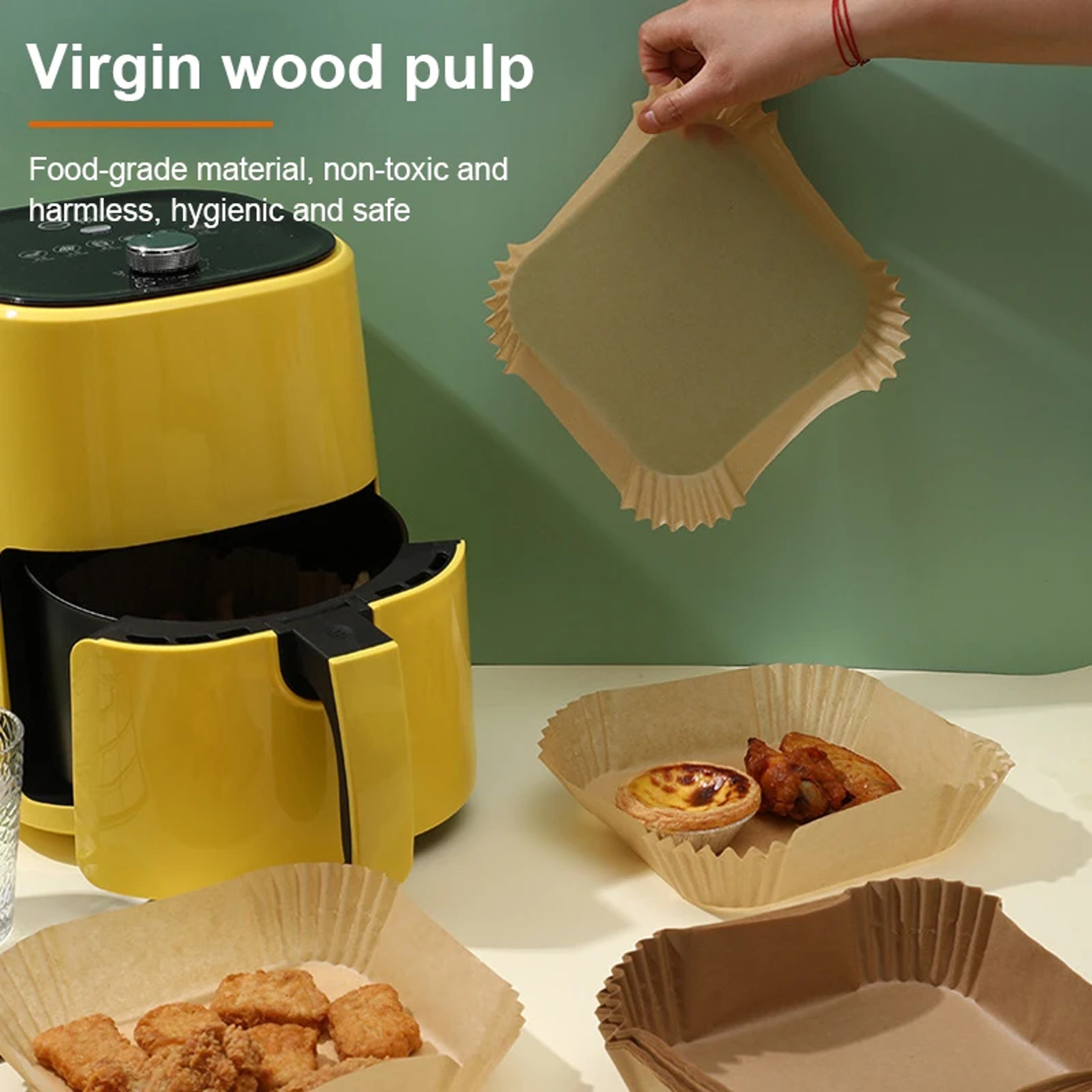 Air Fryer Paper Liner - Non-Stick Disposable Baking Pads for Easy Frying – view 5