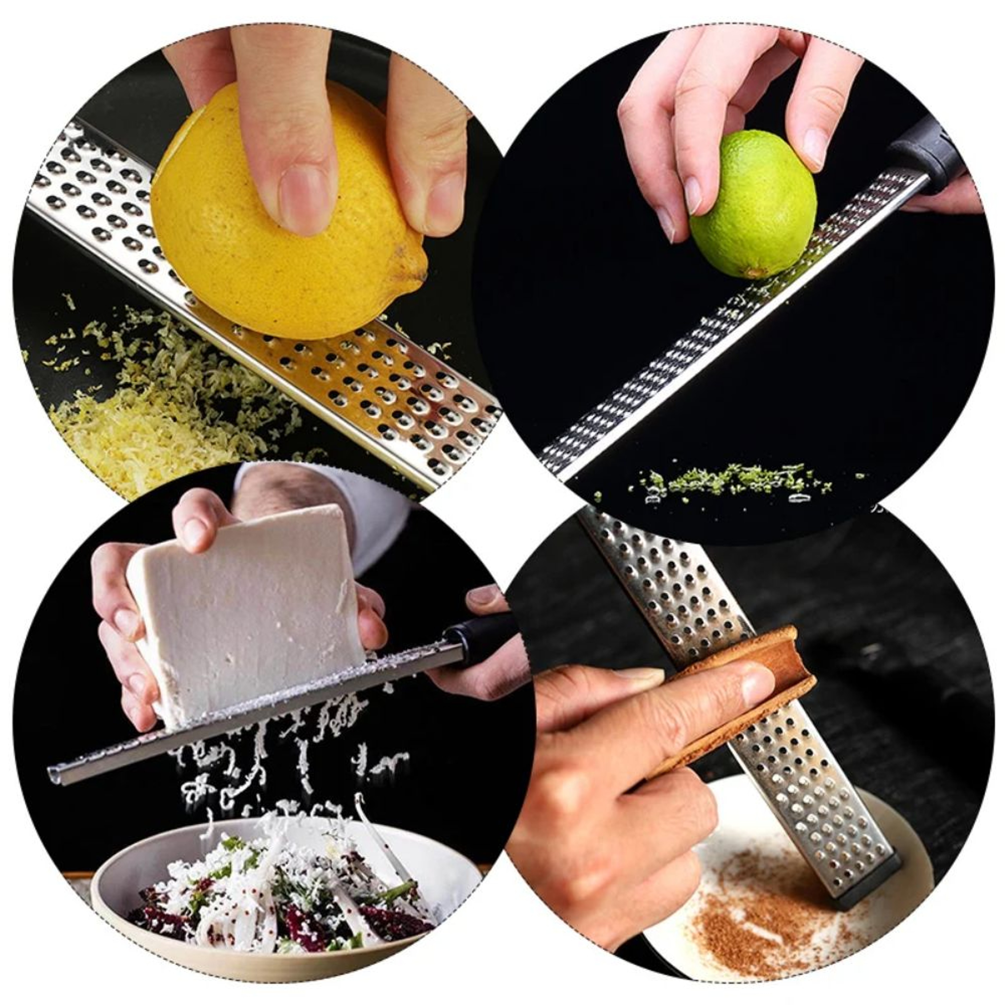 High-Quality Stainless Steel Manual Grater for Cheese, Lemon, and Vegetables with Sharp Blade – view 2