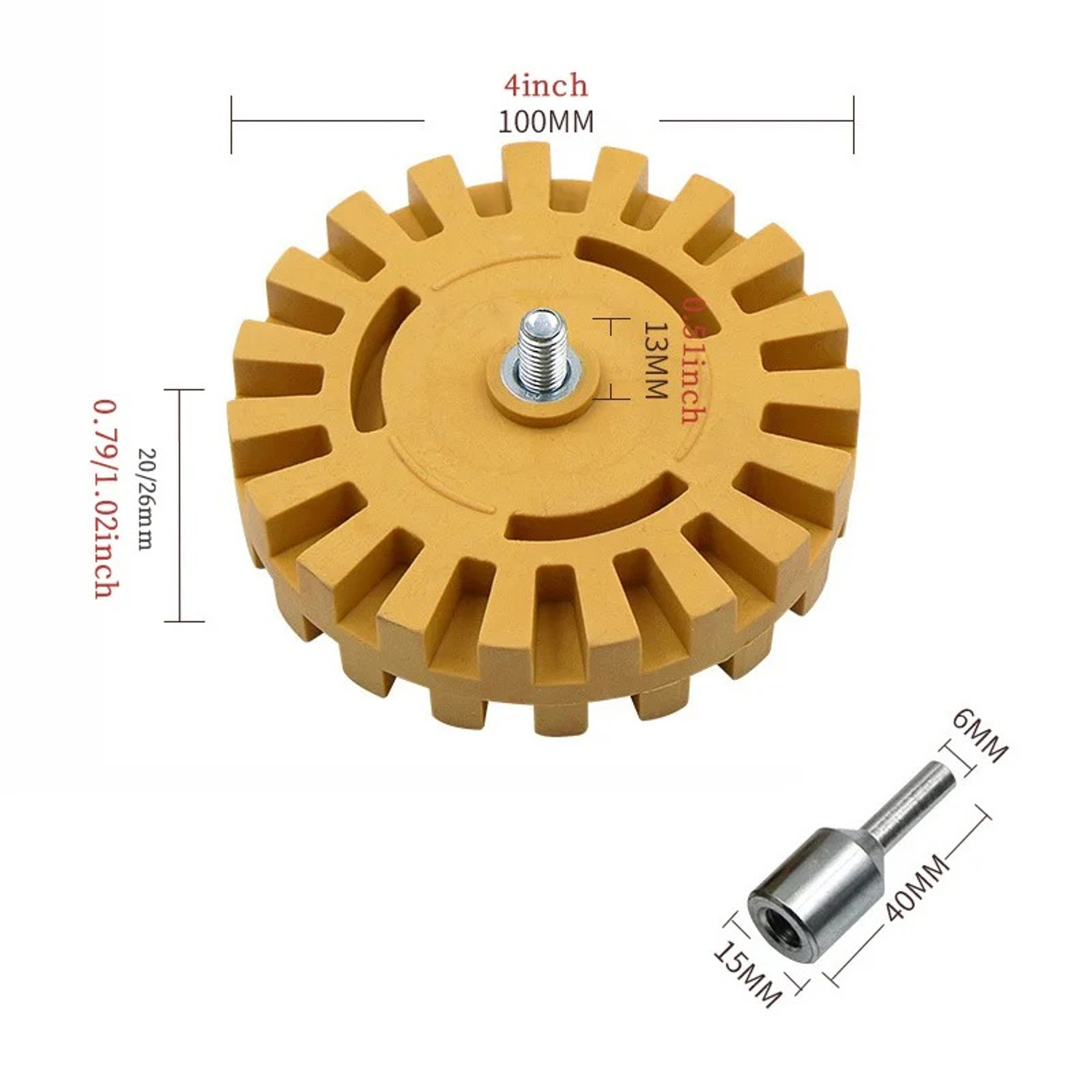 Car Eraser Wheel for Decal Removal & Paint Repair – Power Drill Adapter Rubber Tool for Quick Pinstripe Removal – view 4
