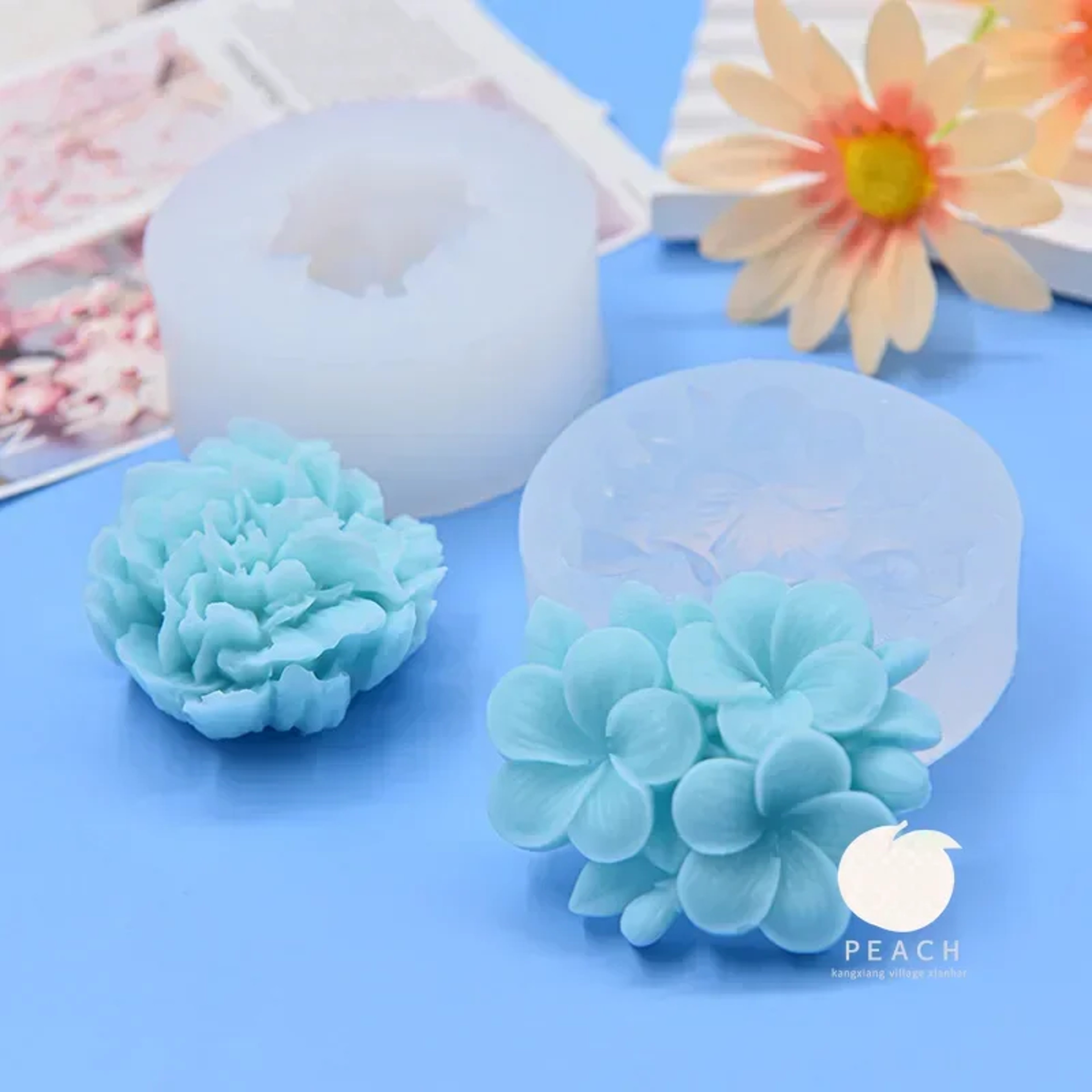 Carnation Flower Silicone Cake Mold Fondant Mold for Cupcakes, Jelly, Candy, and Chocolate Cake Decoration – view 1