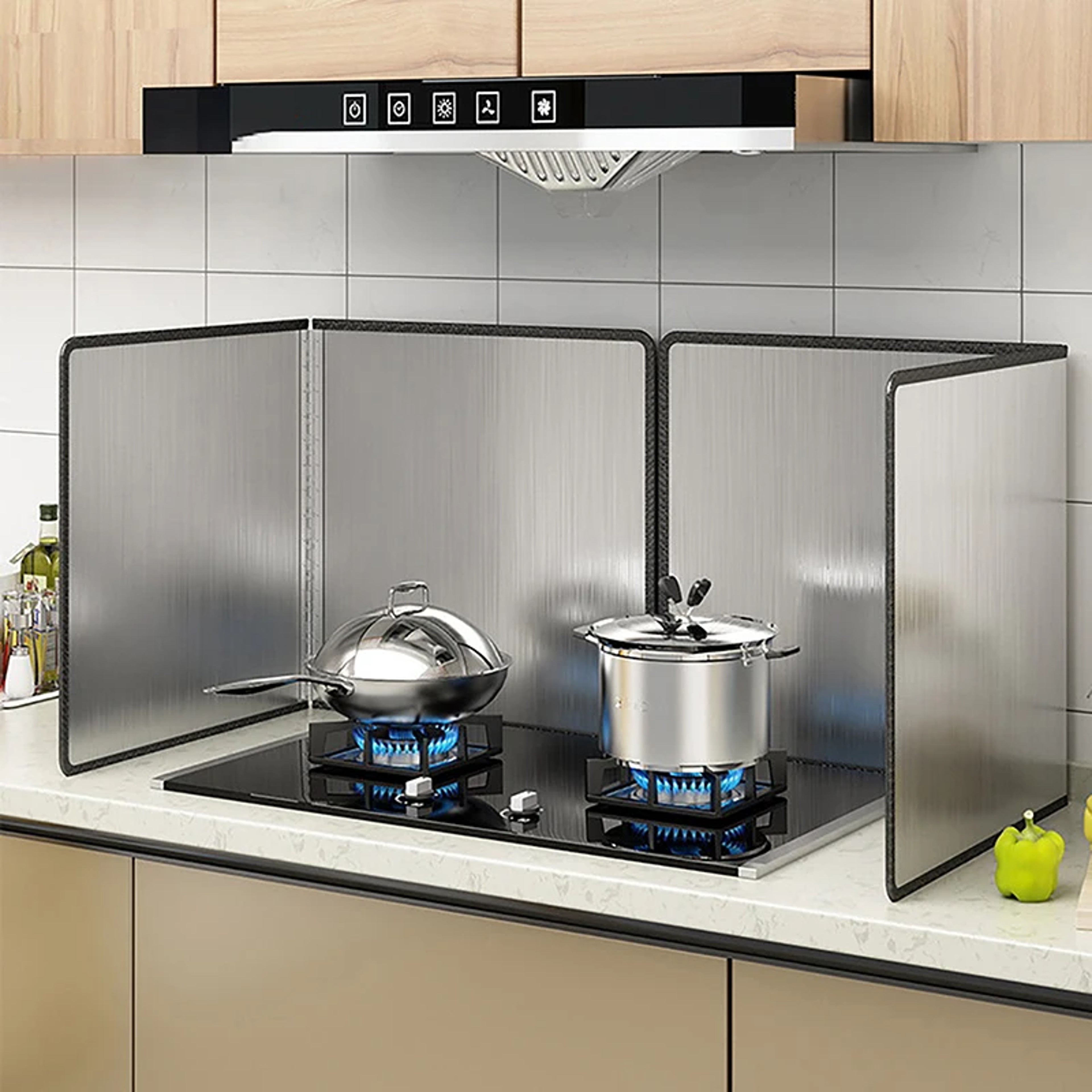 Oil Splatter Guard for Frying – Stainless Steel Grease Screen for Gas Stove Protection – view 1