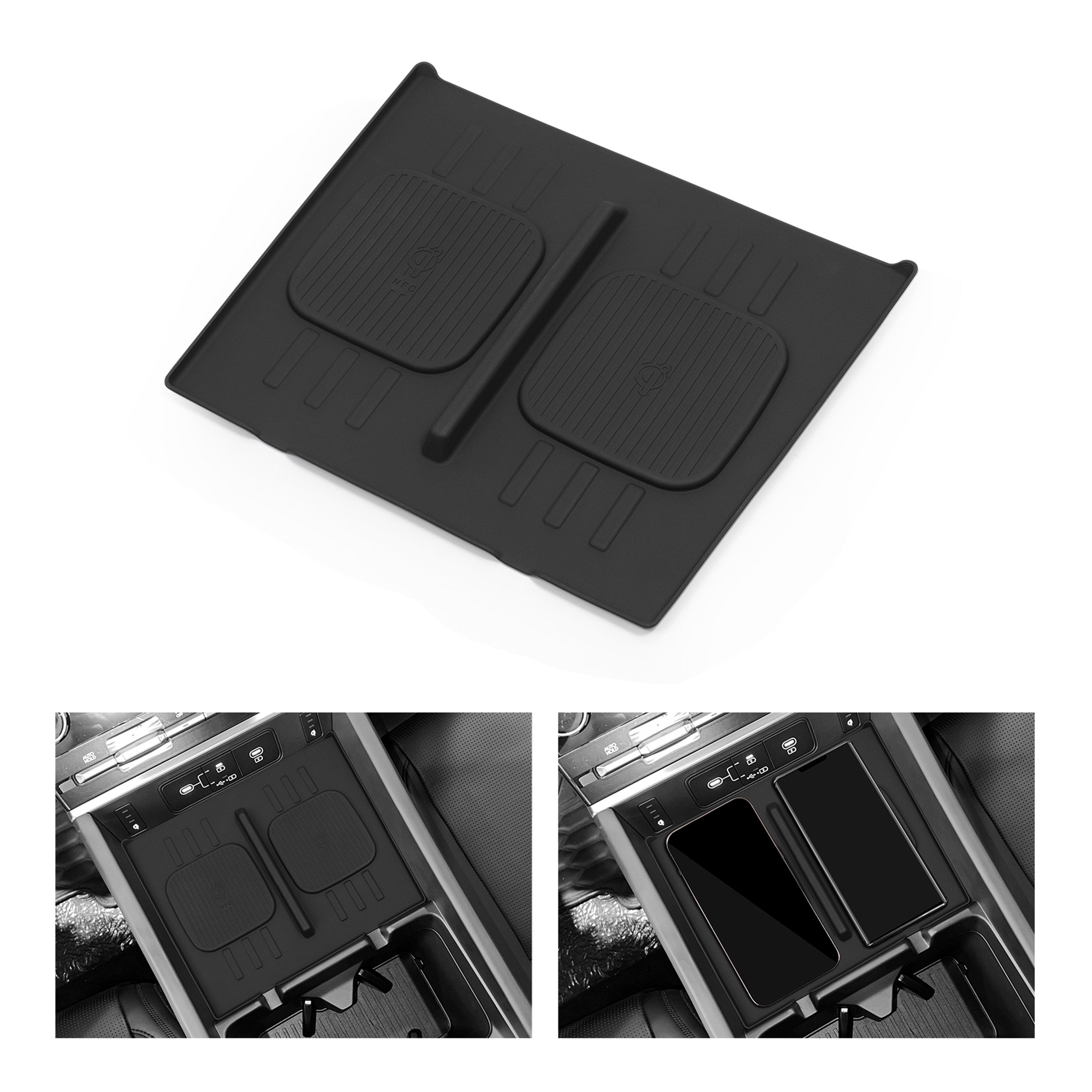 Wireless Charging Pad for Hyundai Santa Fe - Non-Slip Silicone Car Phone Charger Mat, Auto Interior Accessory – view 5