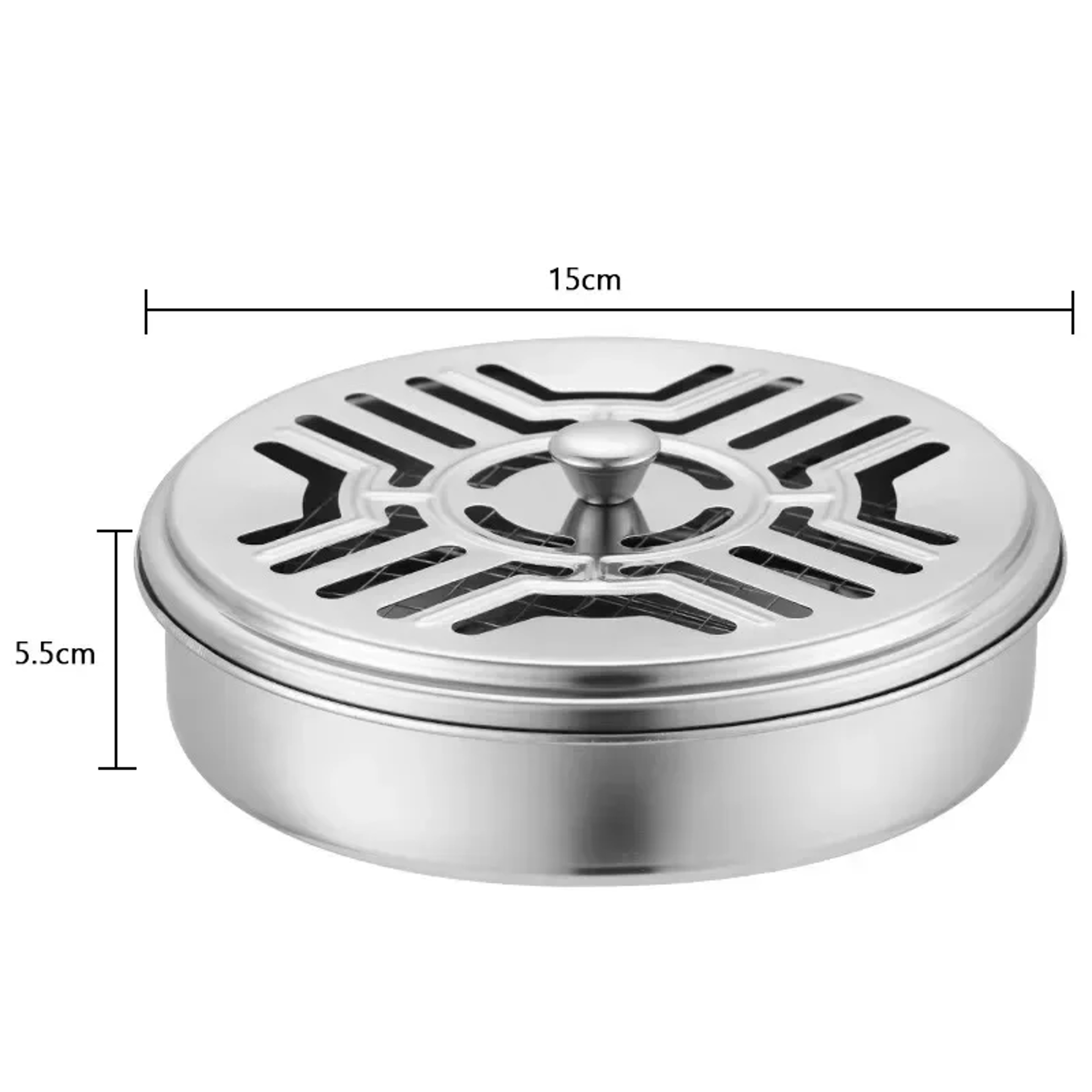 Fireproof Mosquito Coil Box with Round Lid, Serrated Outdoor Coil Holder, Iron Aromatherapy Tray for Summer Nights – view 5
