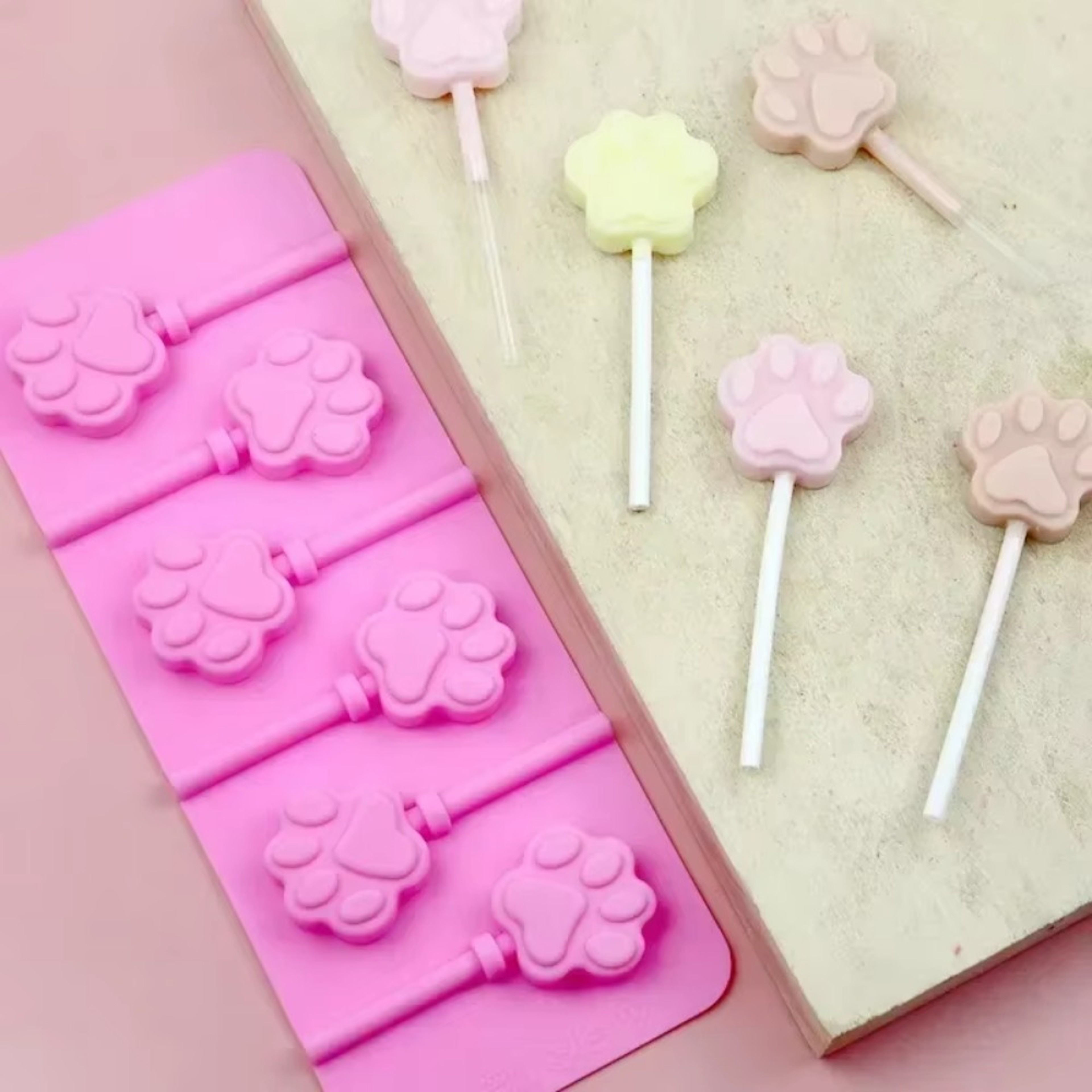 Cat Dog Paw Silicone Mold for DIY Baking, Pastry, Chocolate, Lollipops & Cake Decor – view 1