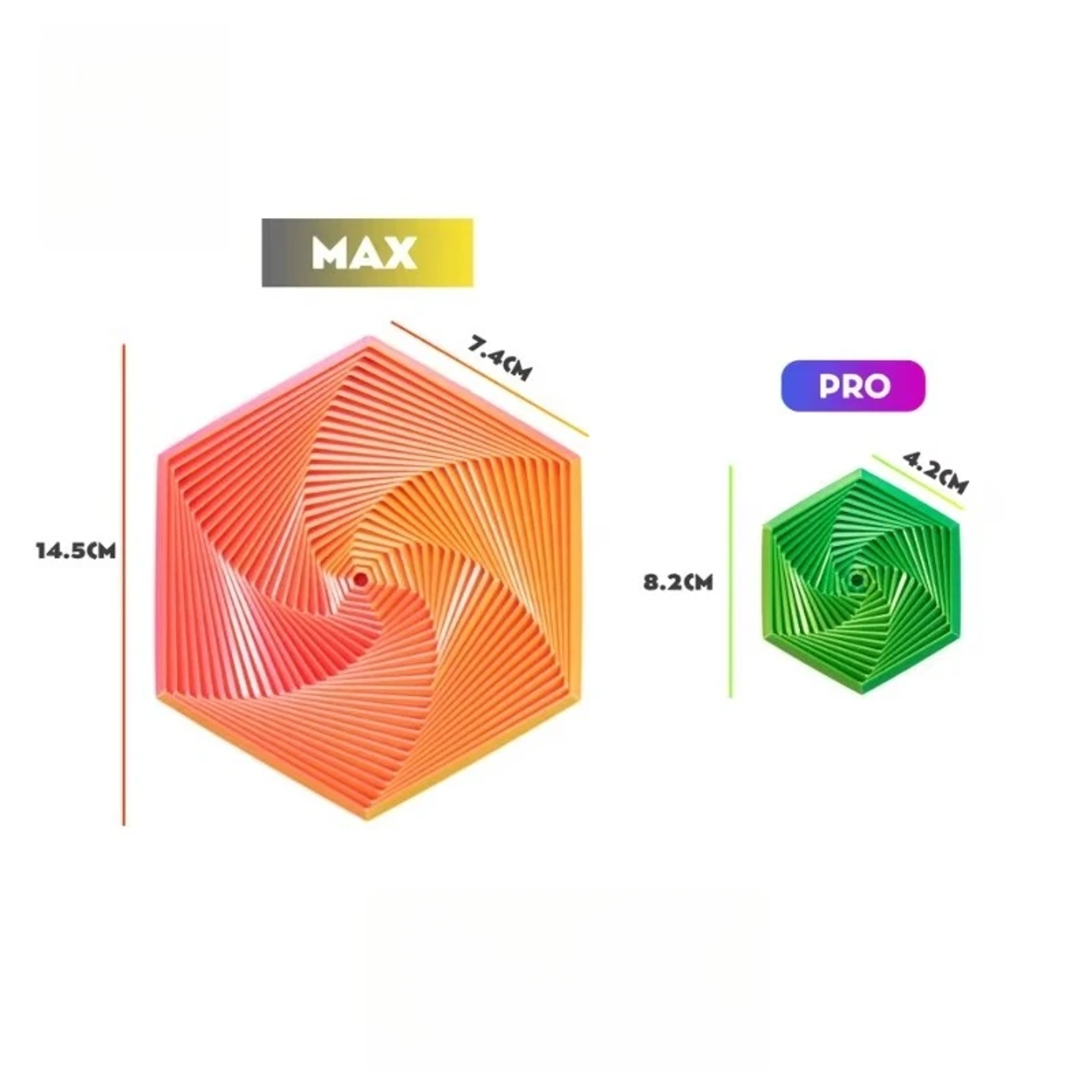 Printed Fractal Hexagon Toy  Mesmerizing Spiral Design PocketSized Stress Reliever Exquisite Decor  3