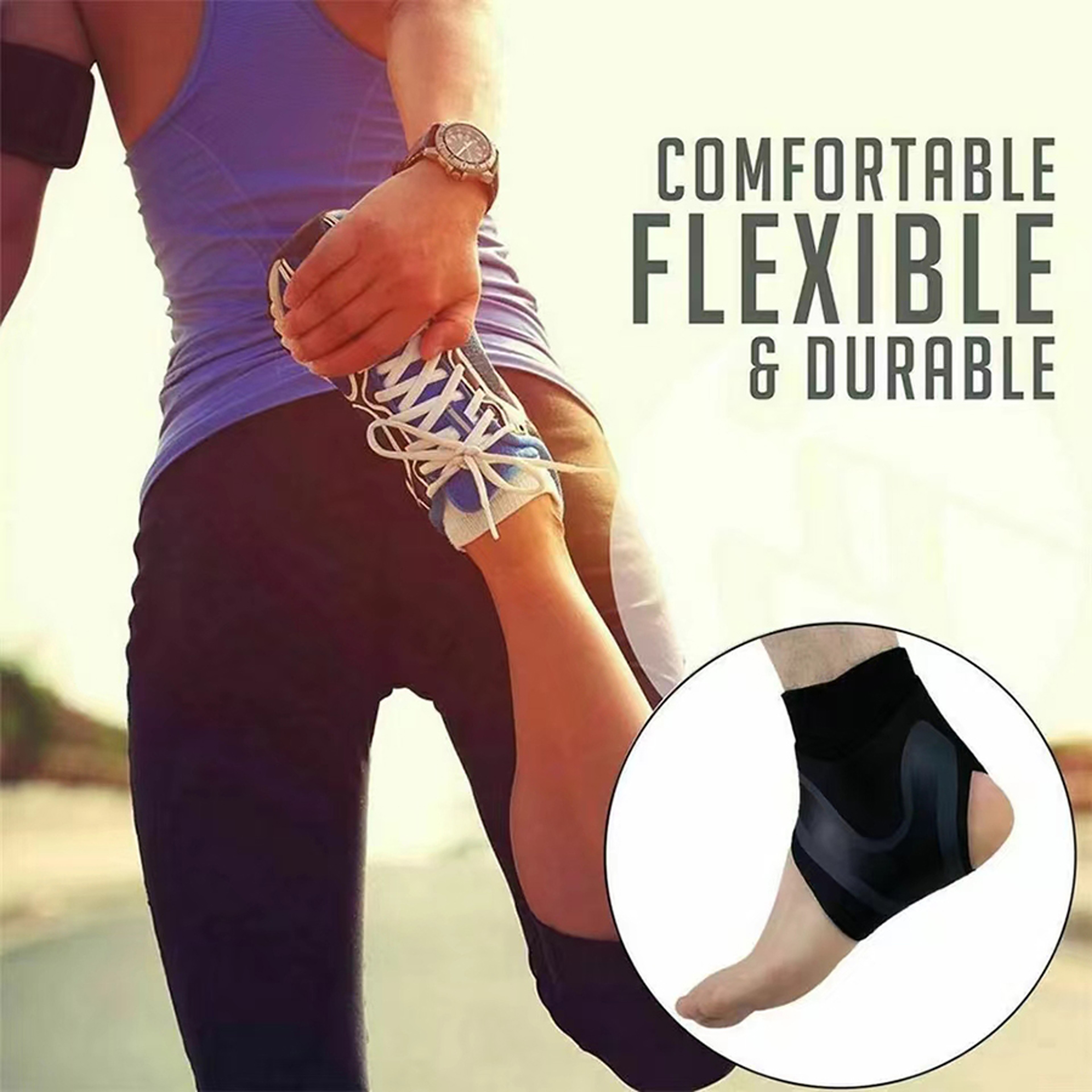 Ankle Brace Support Compression Sleeve – Breathable Foot Bandage for Running, Cycling & Sports – view 6
