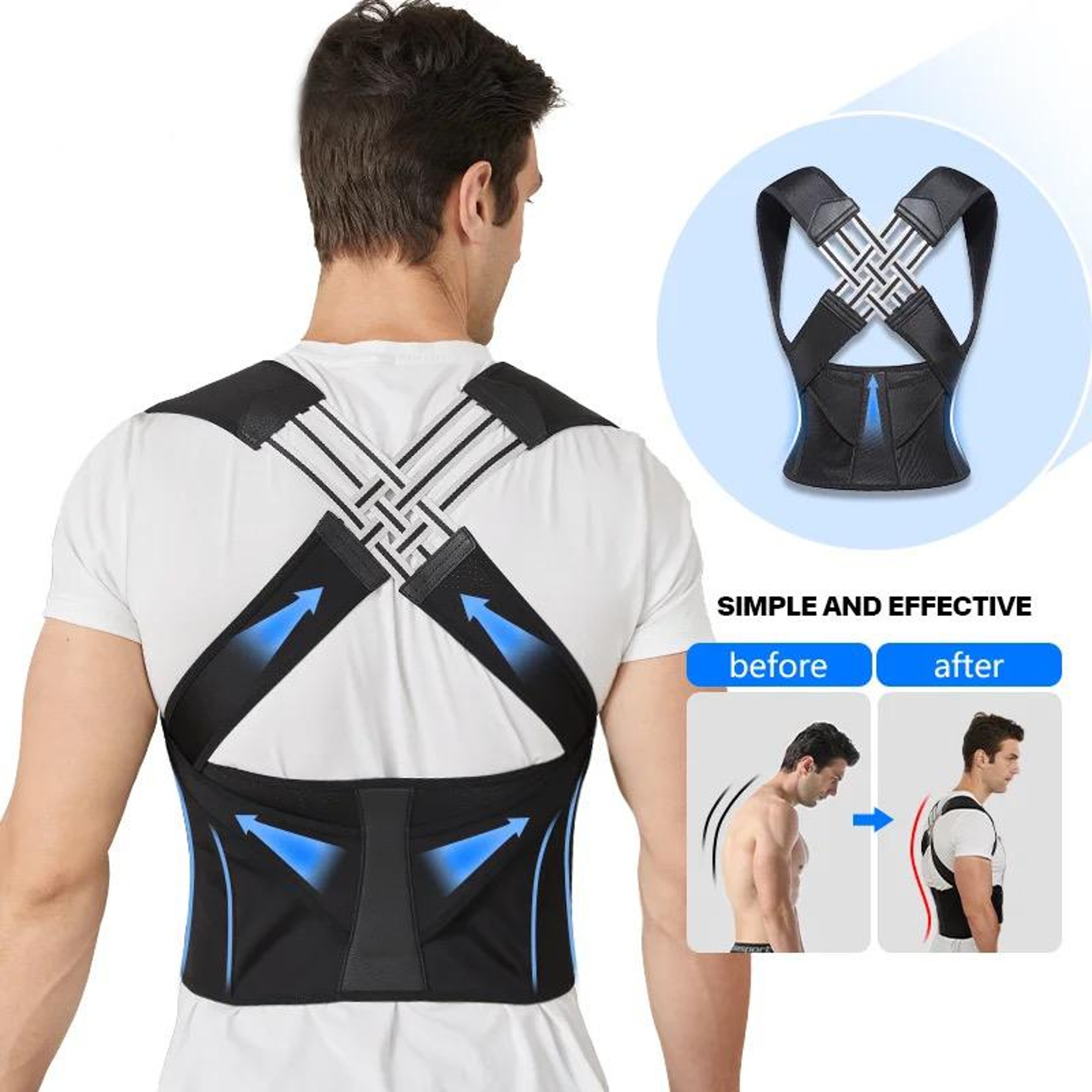 Adjustable Posture Corrector Back Support Belt  Improve Spine Alignment  Abdominal Waist Correction 0
