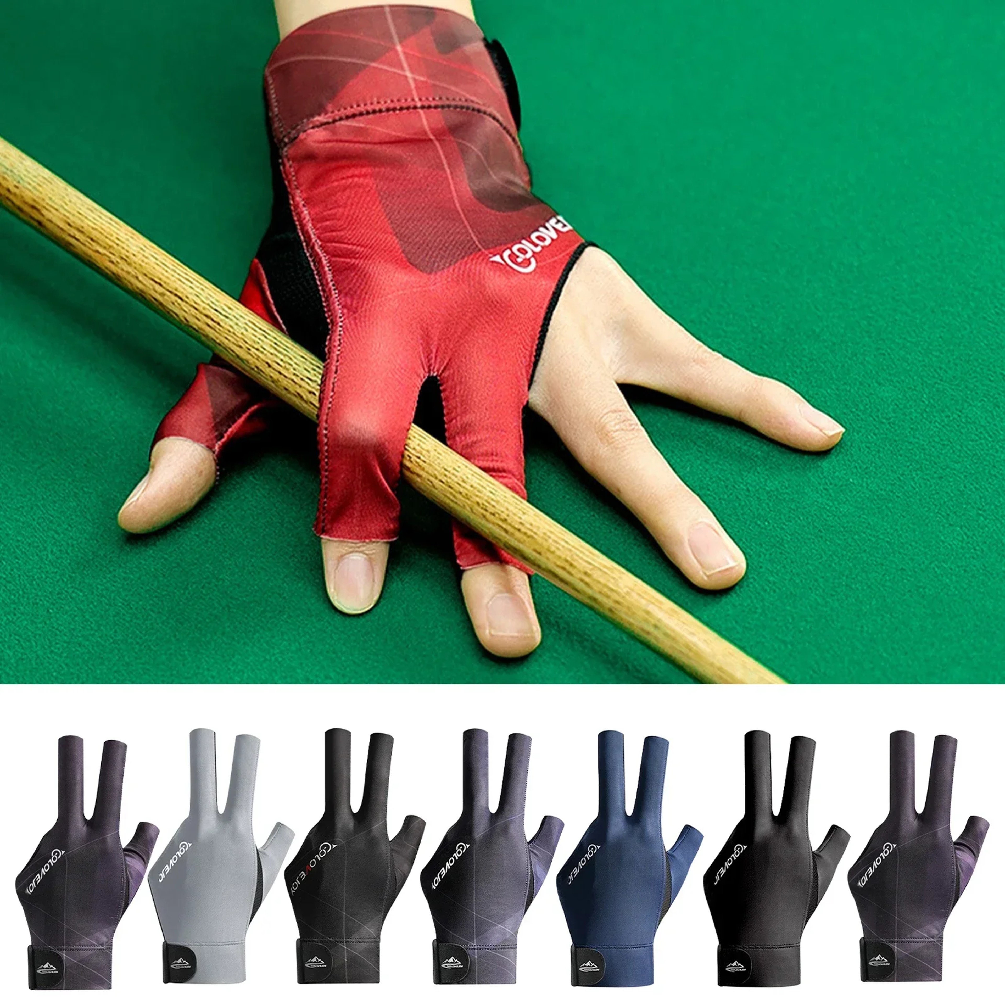 Open Finger Billiard Gloves – Breathable Polyester Snooker Pool Glove for Amateur Training – Adjustable, Smooth, Soft – view 3