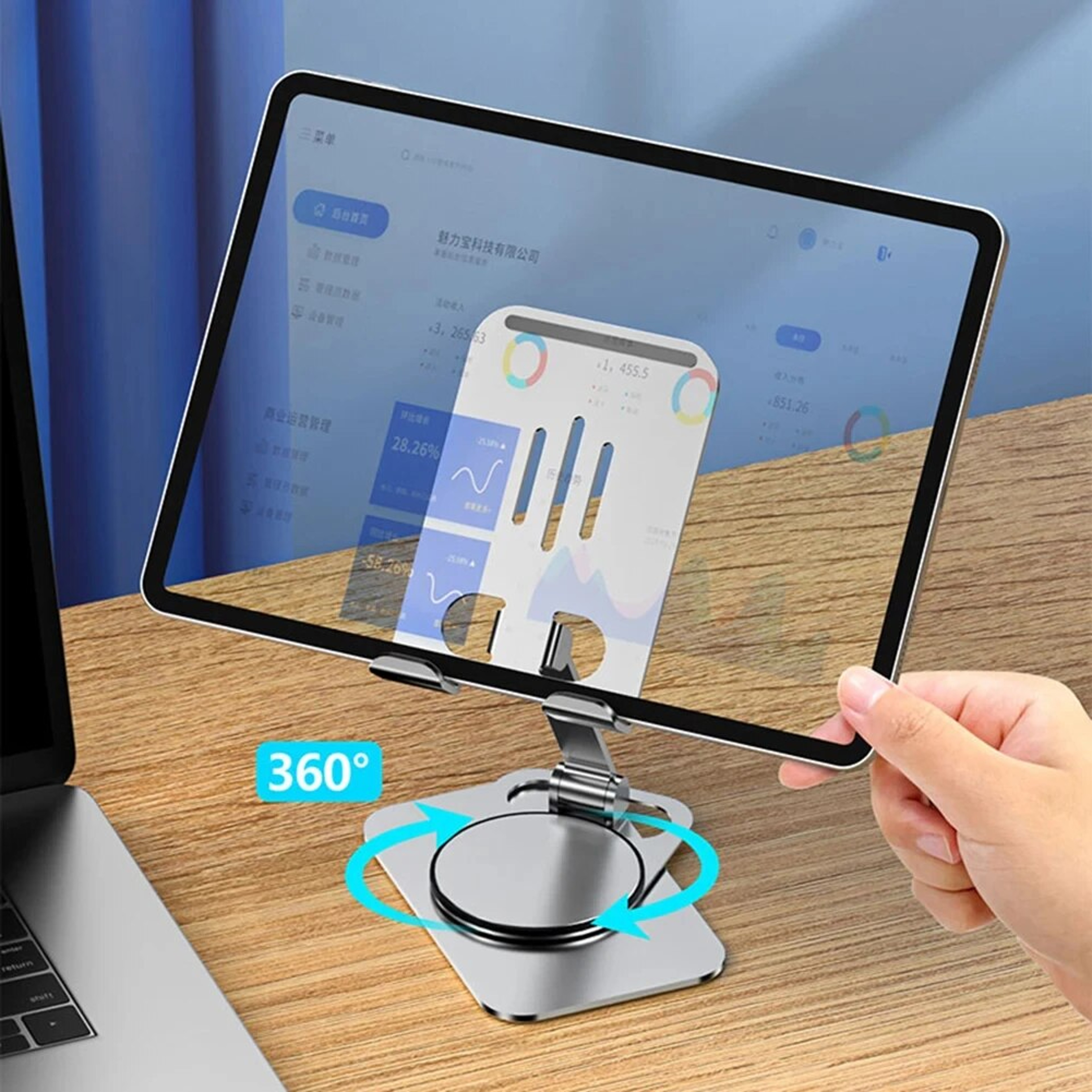 360-Degree Rotating Foldable Mobile Phone & Tablet Stand - Adjustable Lazy Holder for Hands-Free Use – view 2