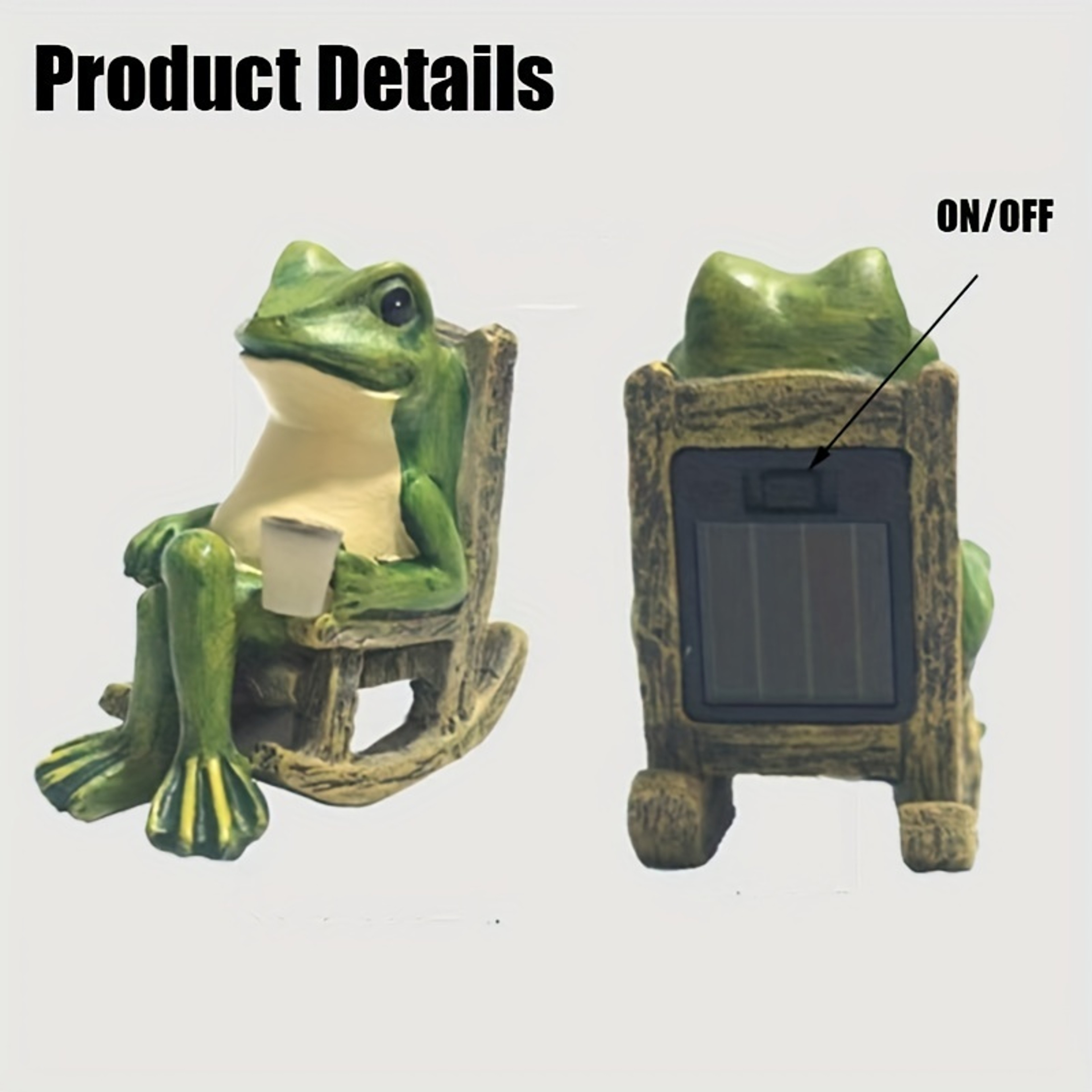 Solar Powered Frog Garden Statue – Perfect for Indoor and Outdoor Decor, Ideal Gift for Halloween and Christmas – view 3