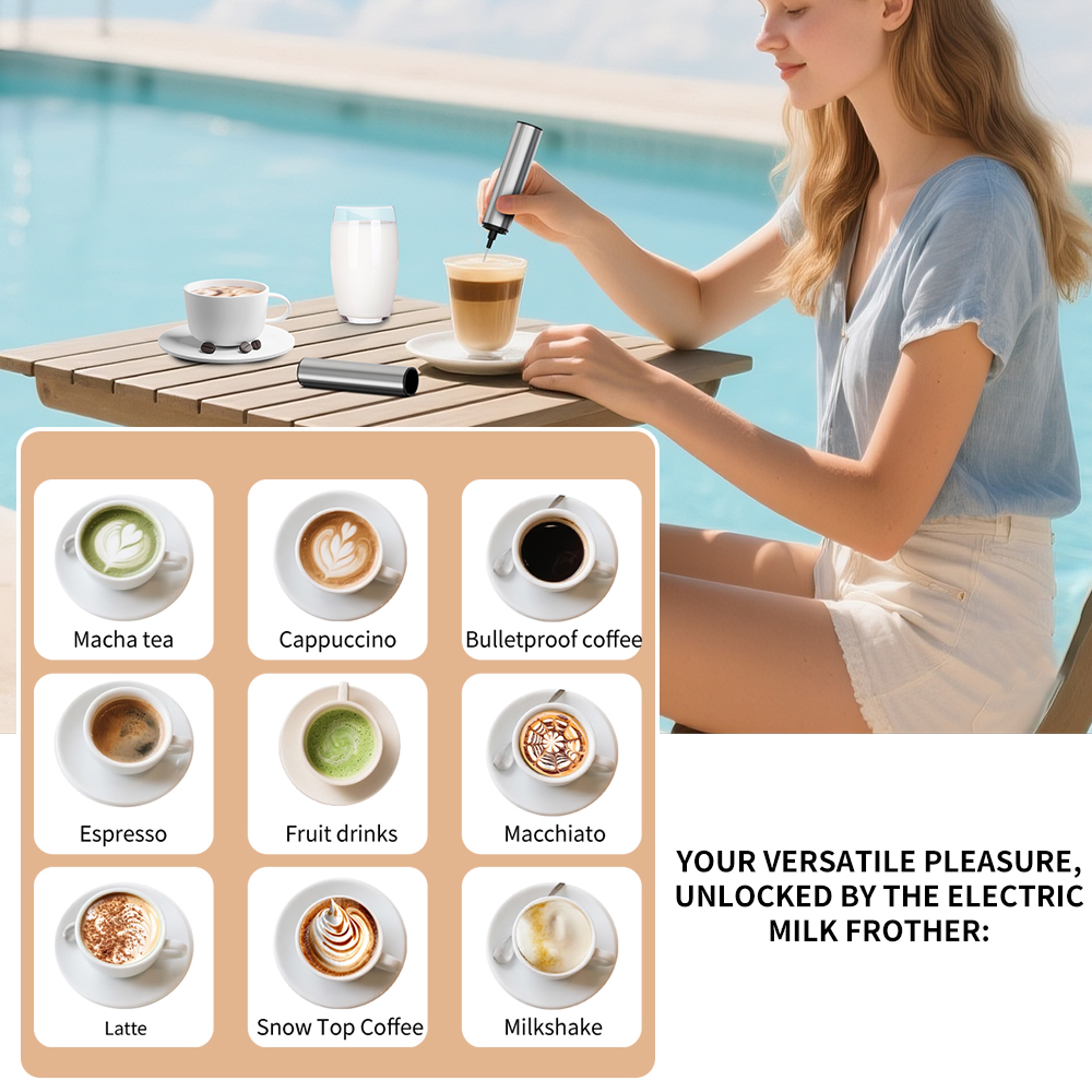Powerful Handheld Milk Frother  Foam Maker For Coffee  Lattes 1