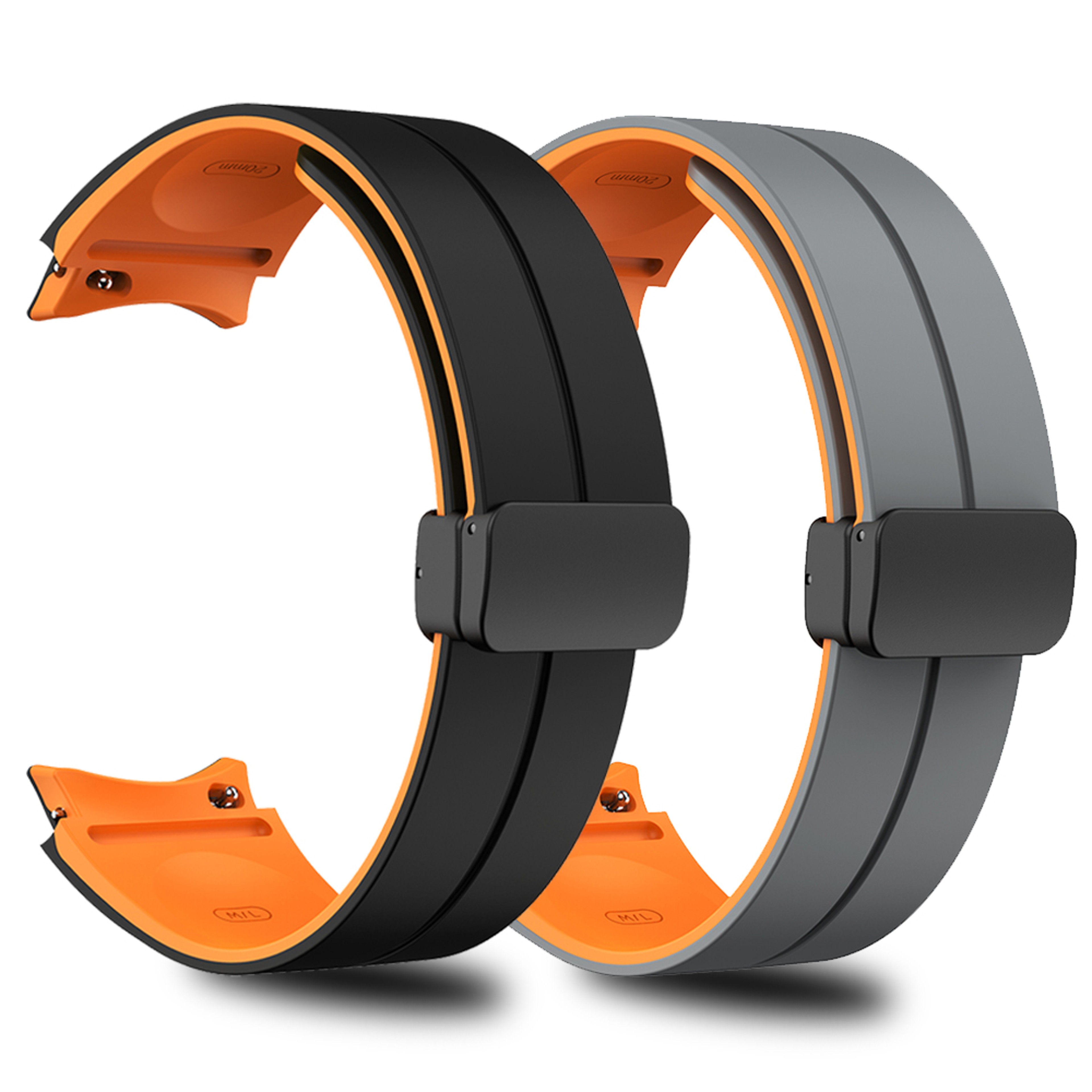 Magnetic Silicone TwoTone Strap For Samsung Galaxy Watch Pro Classic Replacement Band 0