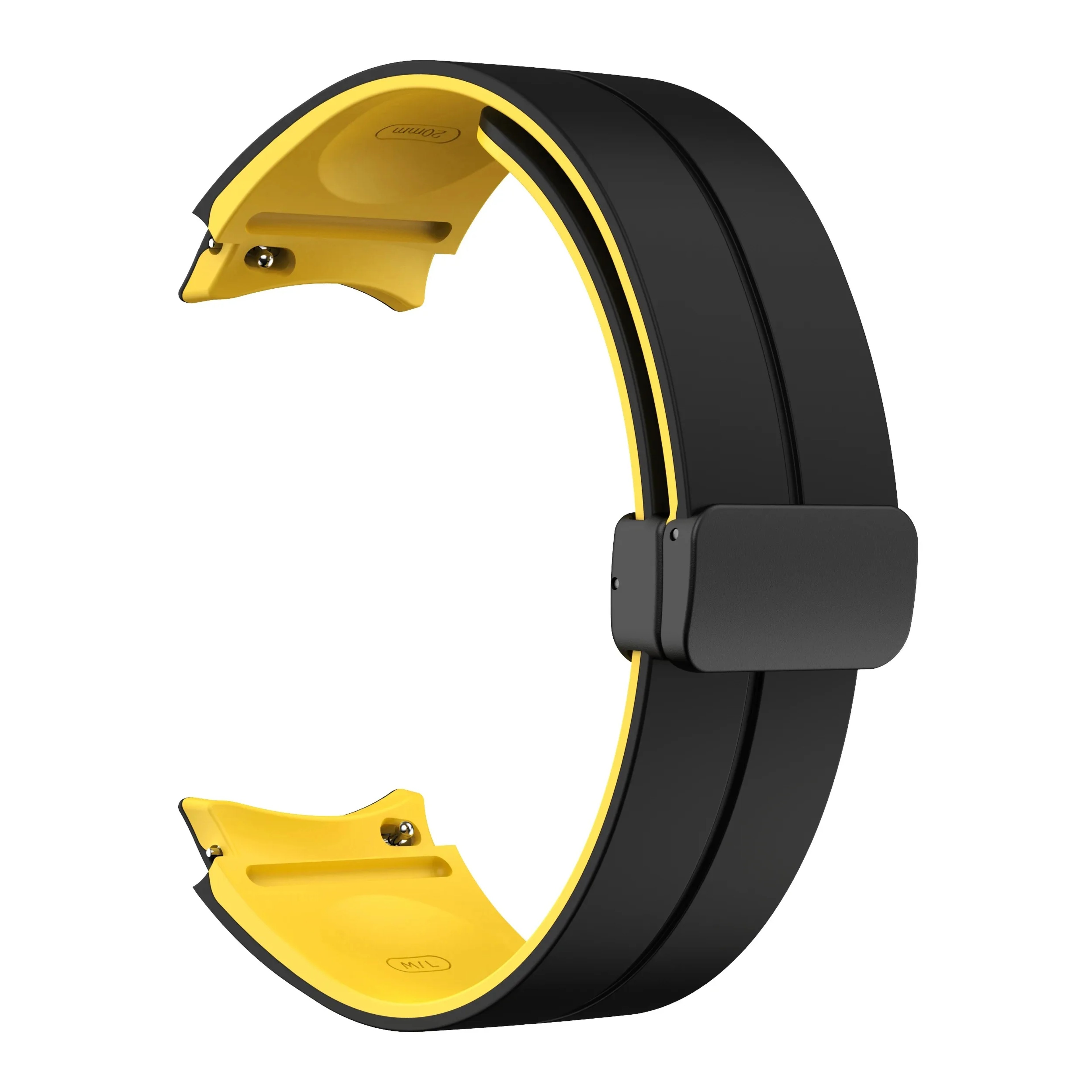 Magnetic Silicone TwoTone Strap For Samsung Galaxy Watch Pro Classic Replacement Band 6