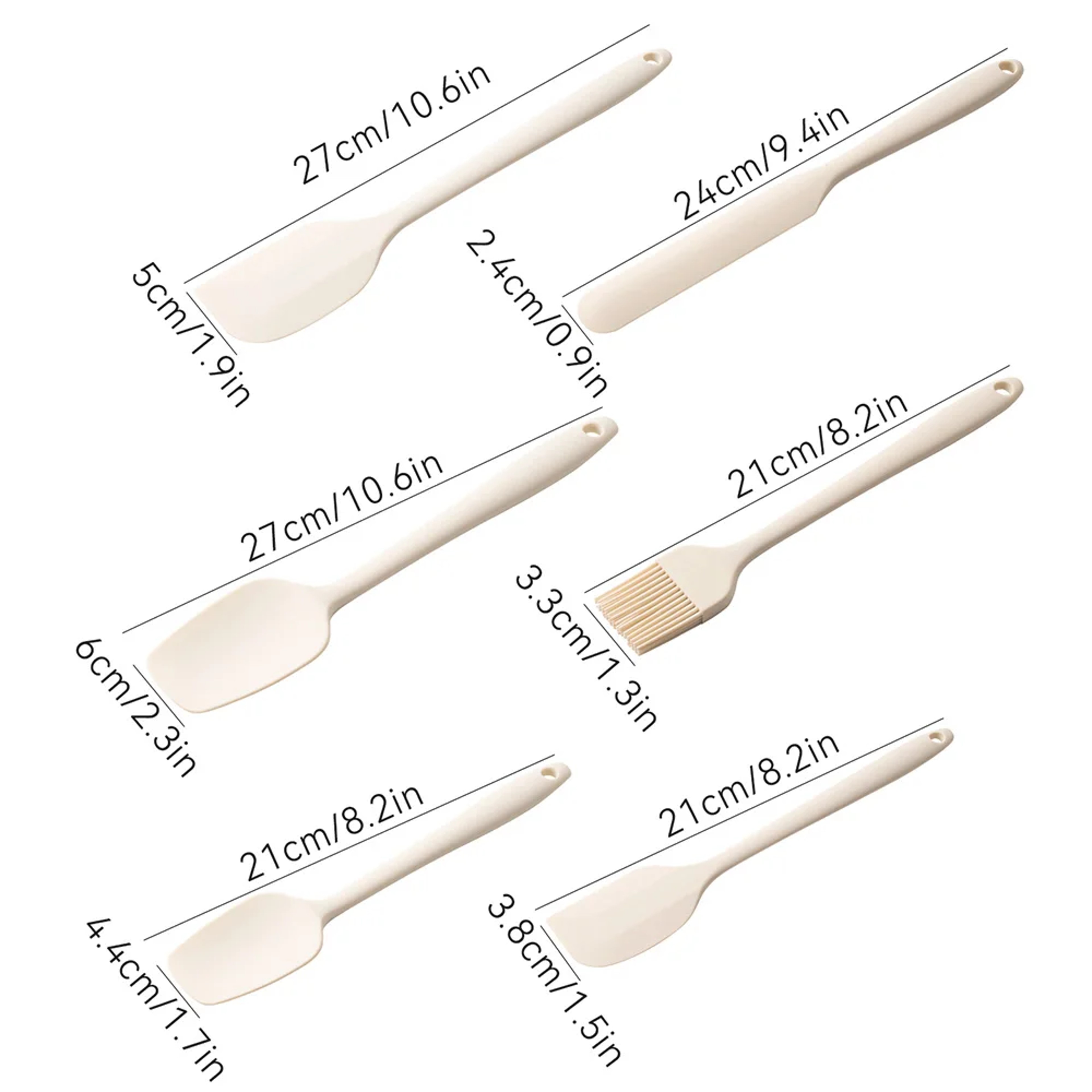 Grey Silicone Spatula Set  Pcs NonStick Heat Resistant Baking  Cooking Tools 2