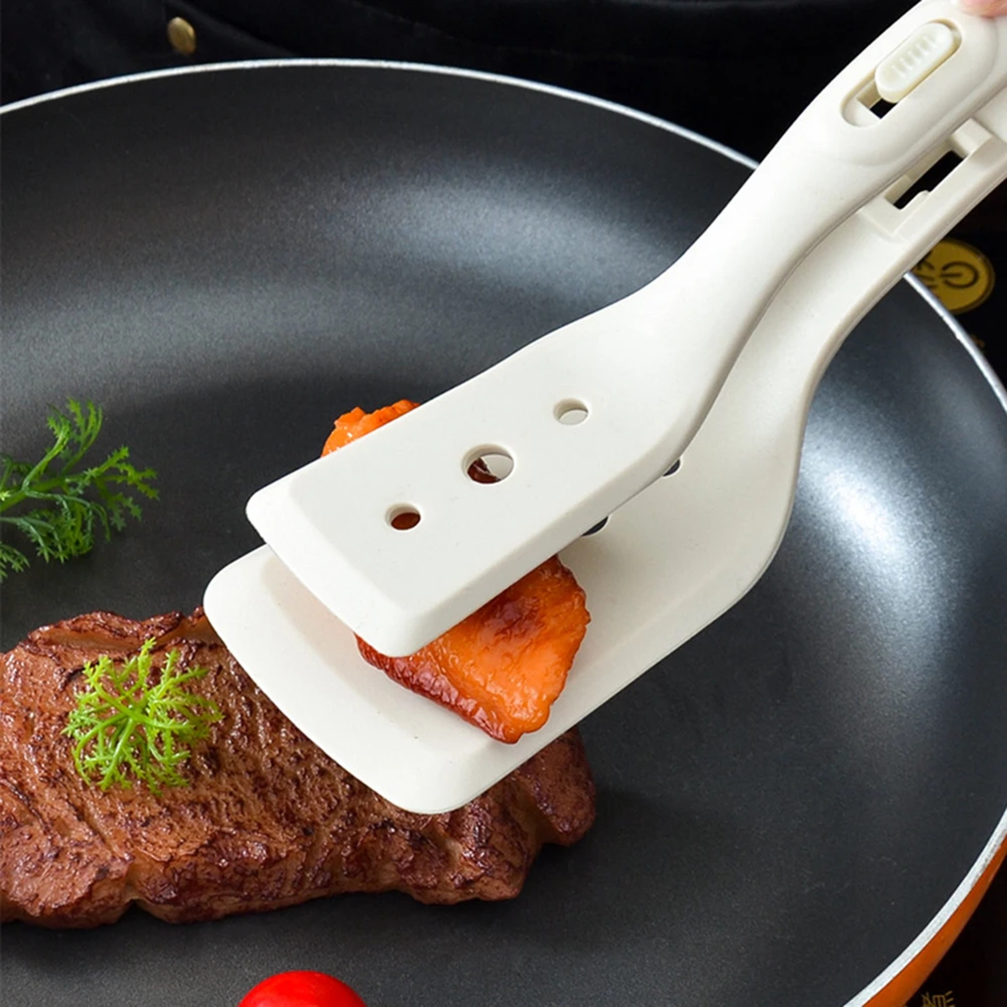 Silicone Egg Flipper Spatula Tongs  NonStick Cooking Tool For Eggs Fish And French Toast 4