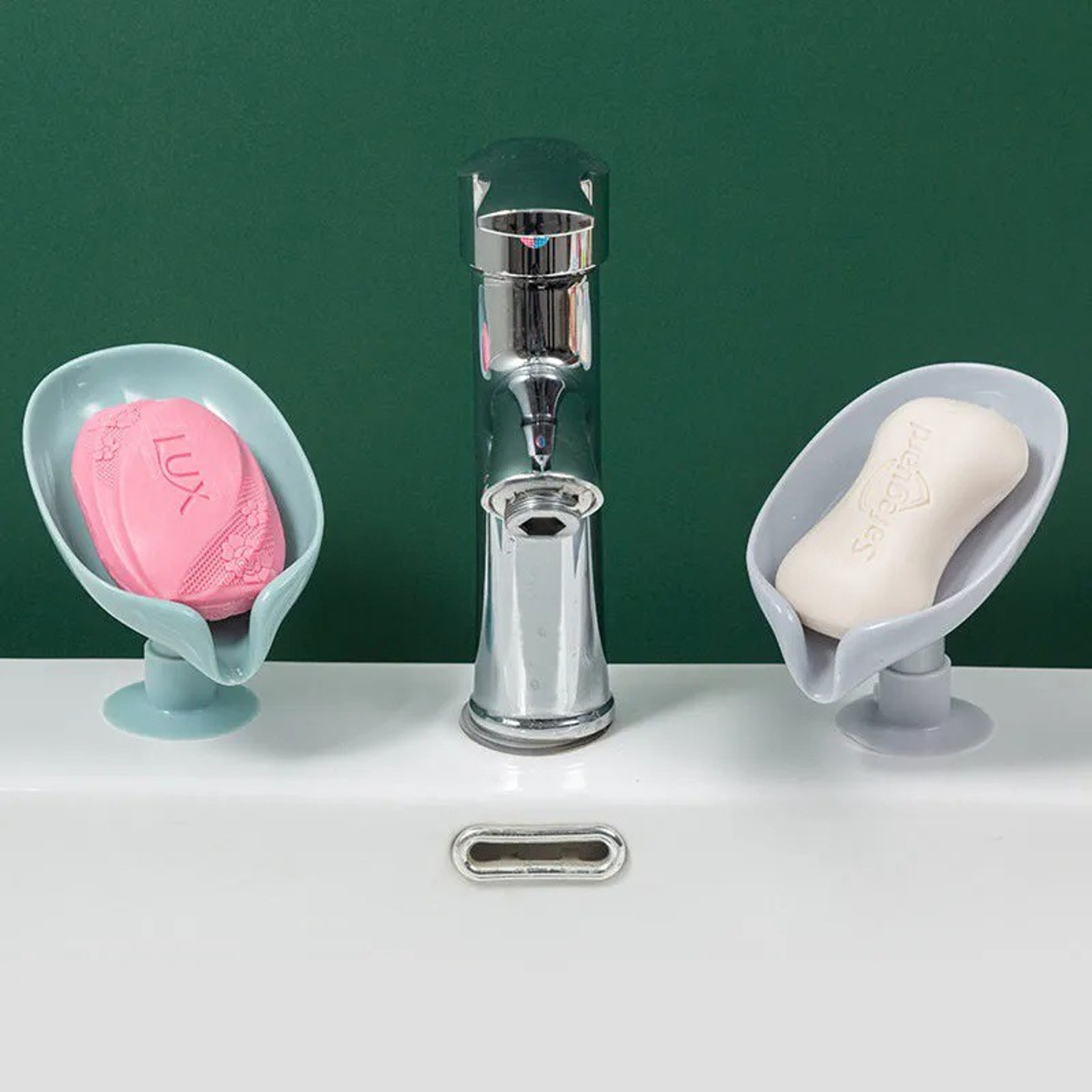 Leaf Design SelfDraining Soap Box With Suction Cup  Decorative Bathroom Soap Tray Organizer 2