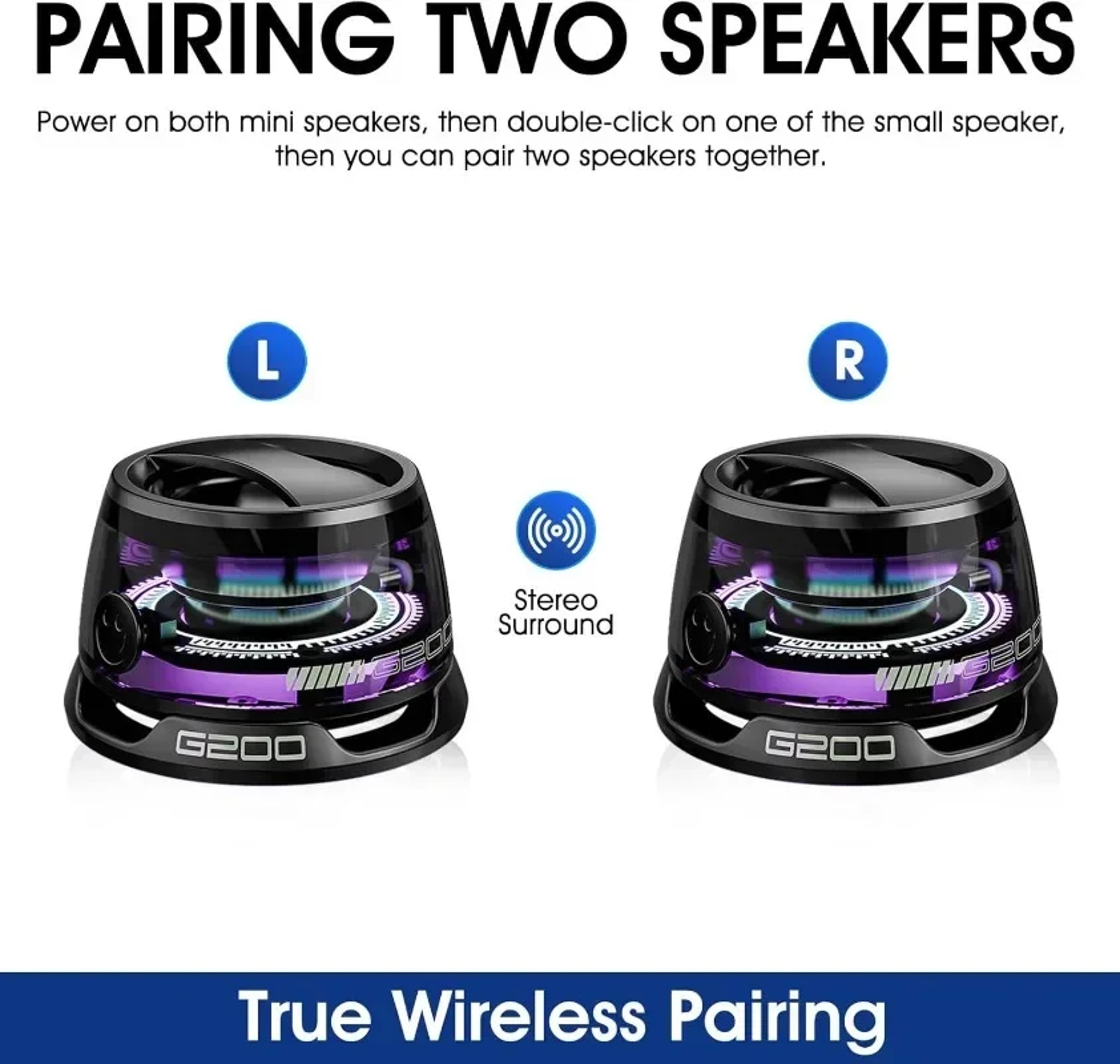 New Bluetooth Speaker With RGB Lighting Magnetic BT Mini Sound Box And Phone Holder 0